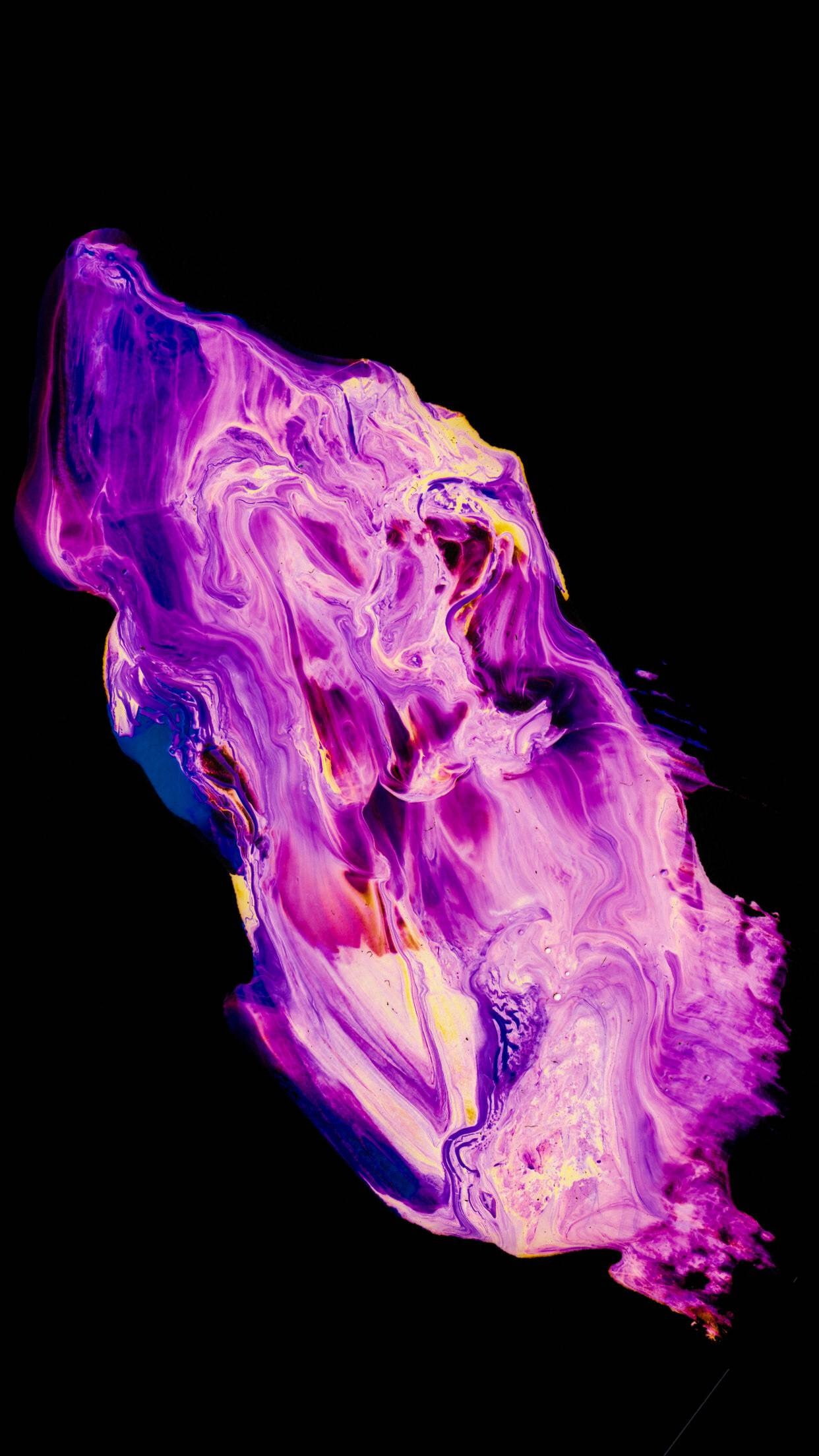 flowing water, mixing, black background, vertical, indoors, abstract, flowing, simplicity, water, no people, motion, portrait display, multi colored, studio shot, Phone HD Wallpaper