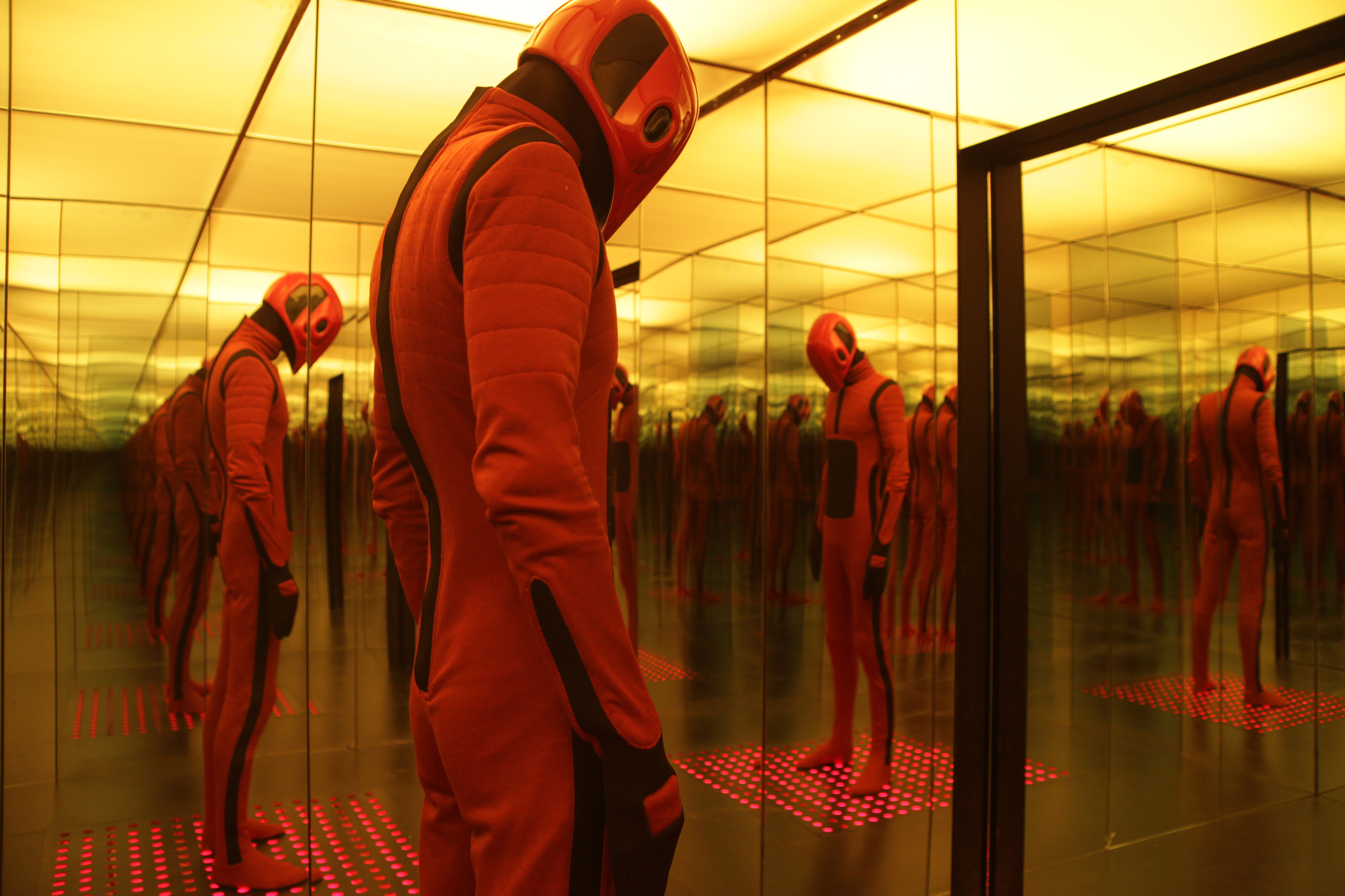 robot, sci fi, dark, cyborg, 5K, horror, rainbow, beyond the black rainbow, black, HD Wallpaper