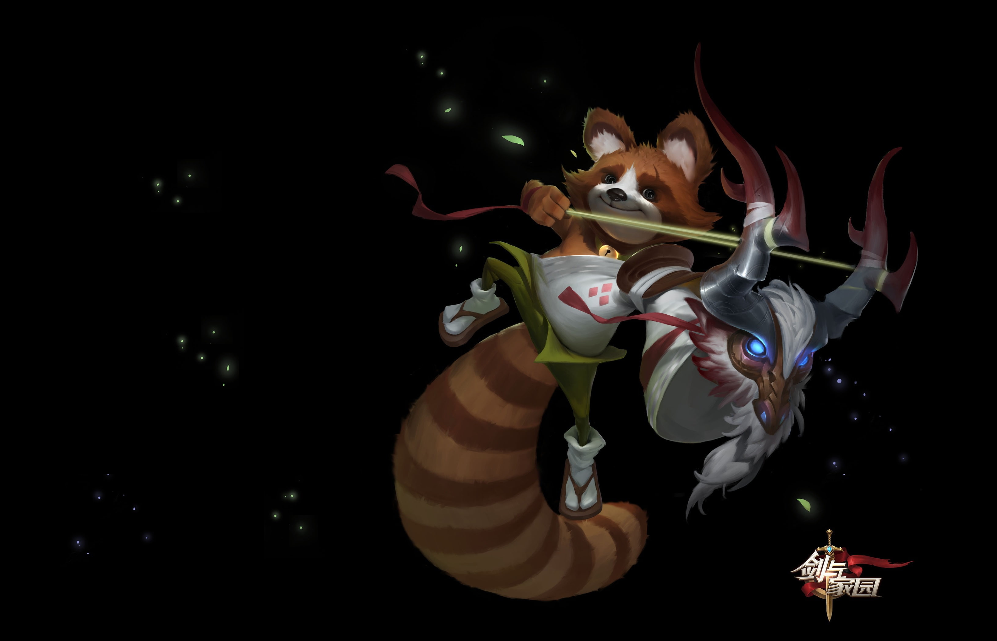 red Panda, Yellow River, Panda, Skil, shooter, art, slingshot, skill, the game, 2K, fantasy, HD Wallpaper
