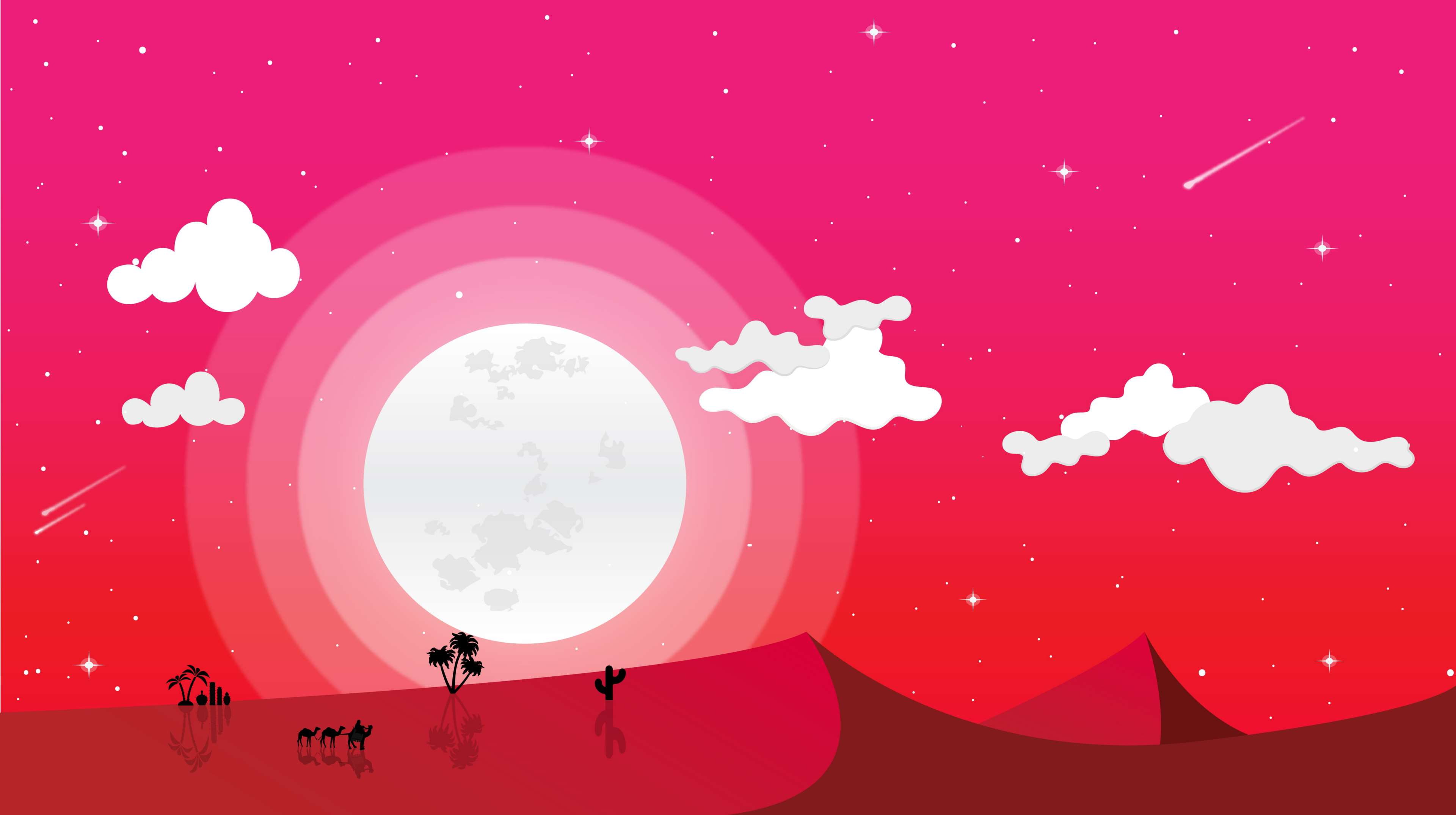 pink color, shape, sky, no people, white color, cloud - sky, astrology sign, aspirations, communication, illustration, star - space, desert, blue, circle, HD Wallpaper