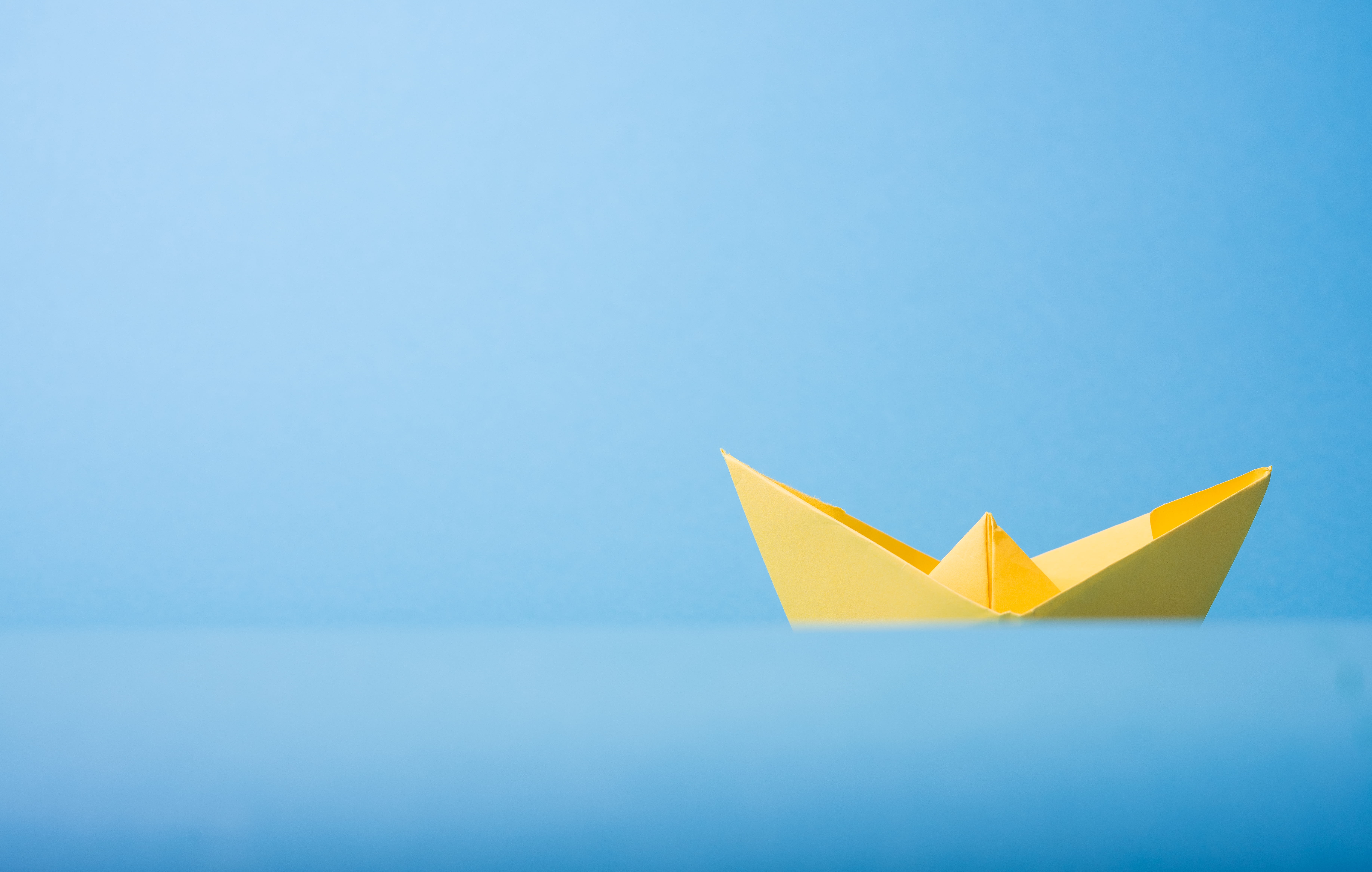 boat, simplicity, paper boat, contemplation, blue background, creativity, origami, minimalist, colored background, blue, closeup, independence, no people, HD Wallpaper