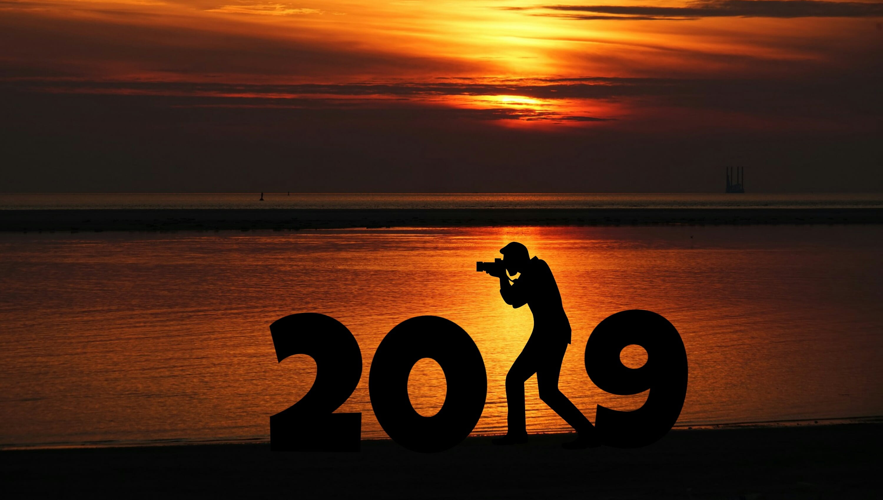 holiday - event, lifestyles, reflection, new years eve, success, new year, celebration, season, people, symbol, water, landscape, orange color, silhouette, HD Wallpaper