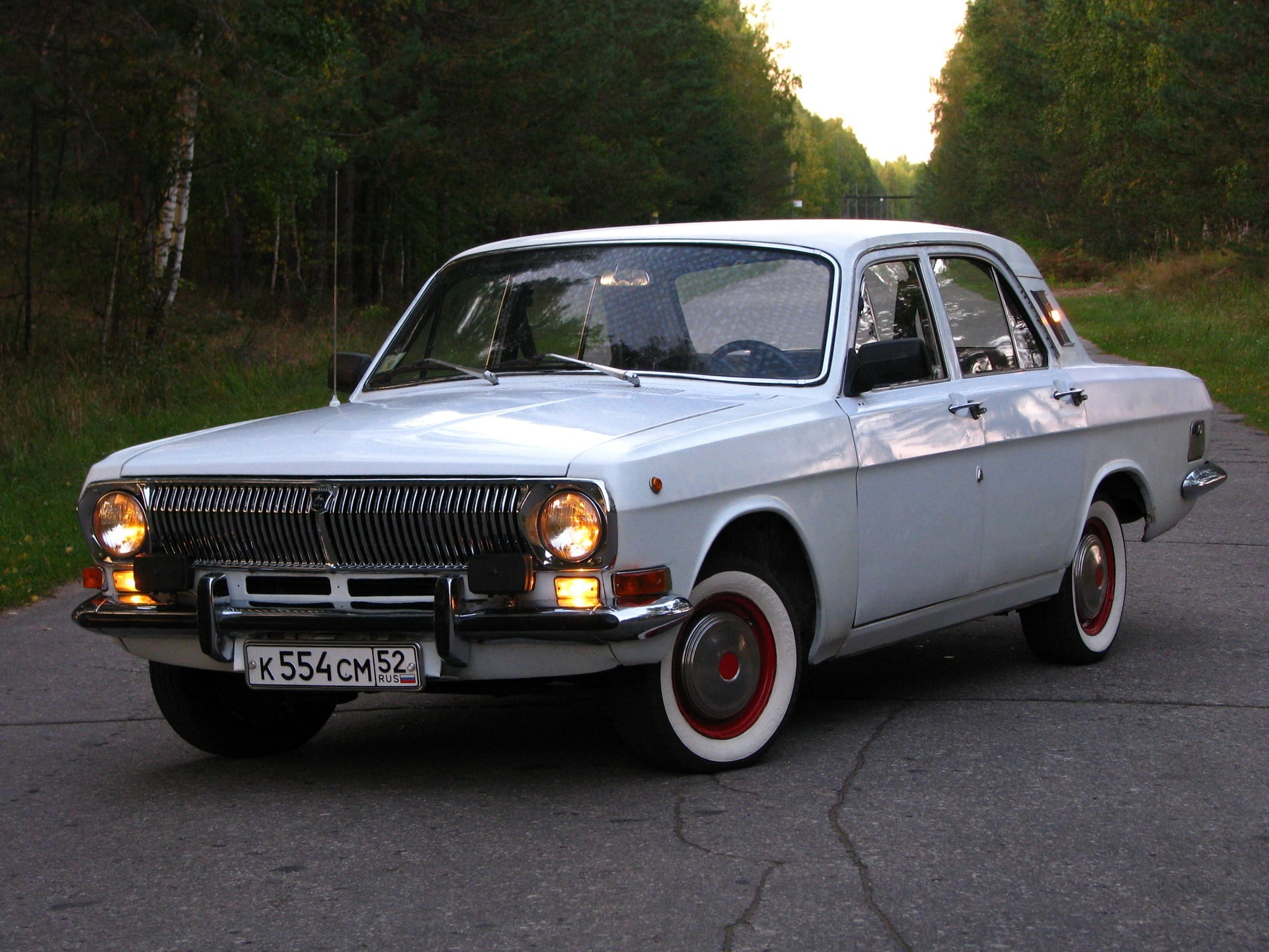 Volga, USSR, 1080P, Gas 24, retro, background, road, HD Wallpaper