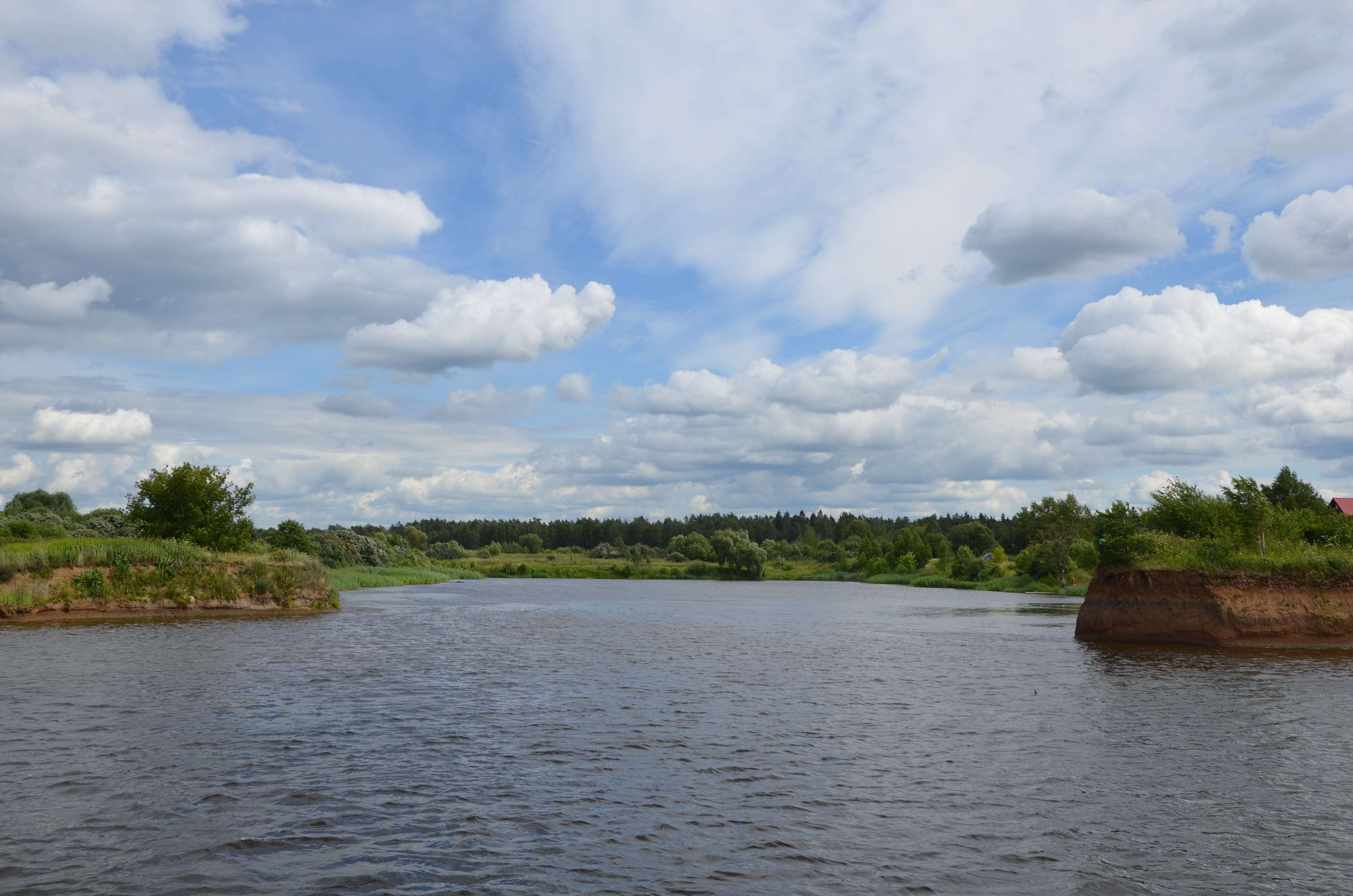 idyllic, Dubna, obloka, growth, scenics - nature, day, plant, cloud - sky, Landscape, non-urban scene, nature, tranquility, beauty in nature, river, Volga River, HD Wallpaper