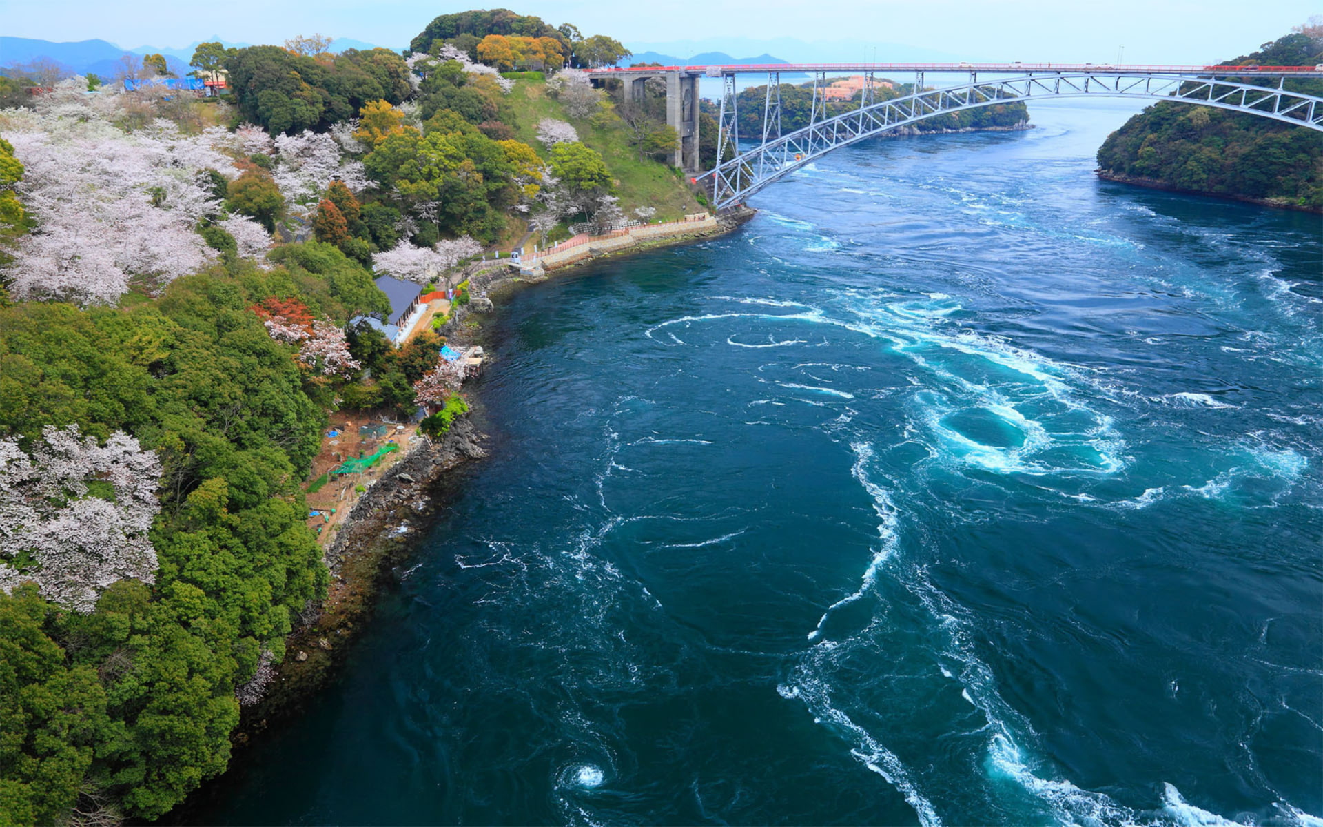 Earth, Spring, 1080P, Japan, Sea, Bridge, Ocean, Bridges, HD Wallpaper