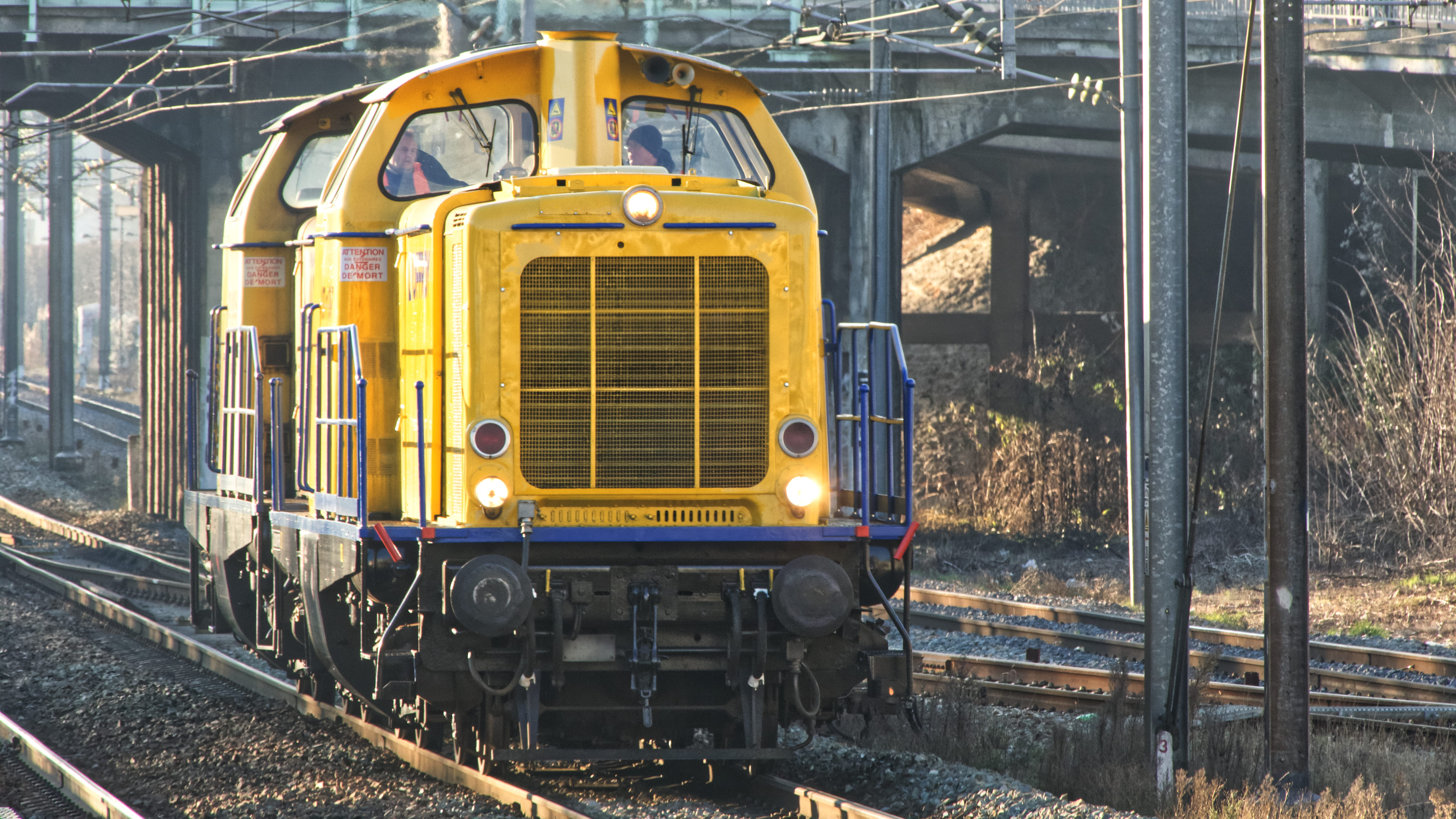 person, urban, yellow, travel, vehicle, outdoors, rail transportation, metal, freight car, public transportation, neighborhood, day, steam train, train, HD Wallpaper