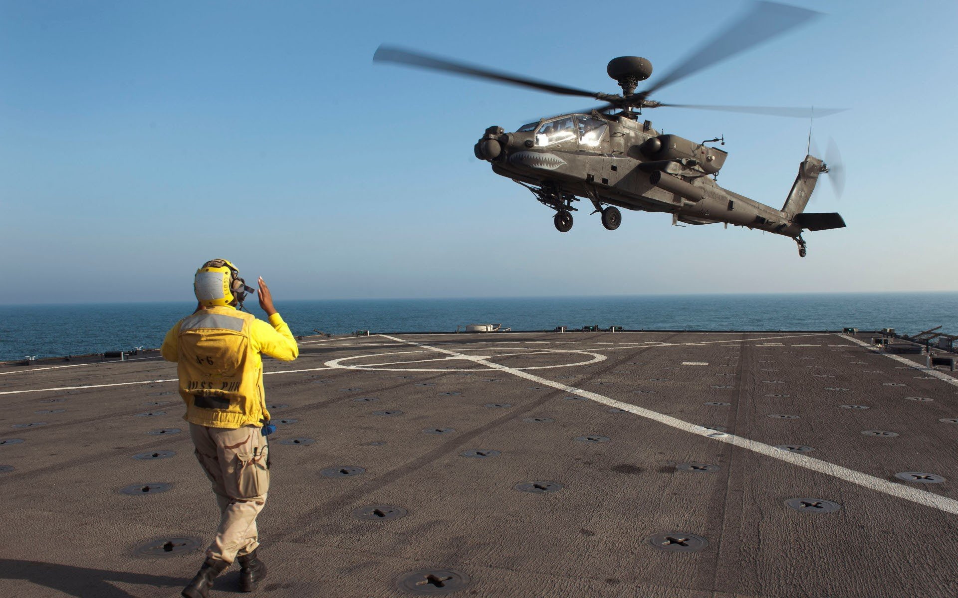 helicopters, 1080P, ah 64, military, aircraft, apache, navy, carriers, HD Wallpaper
