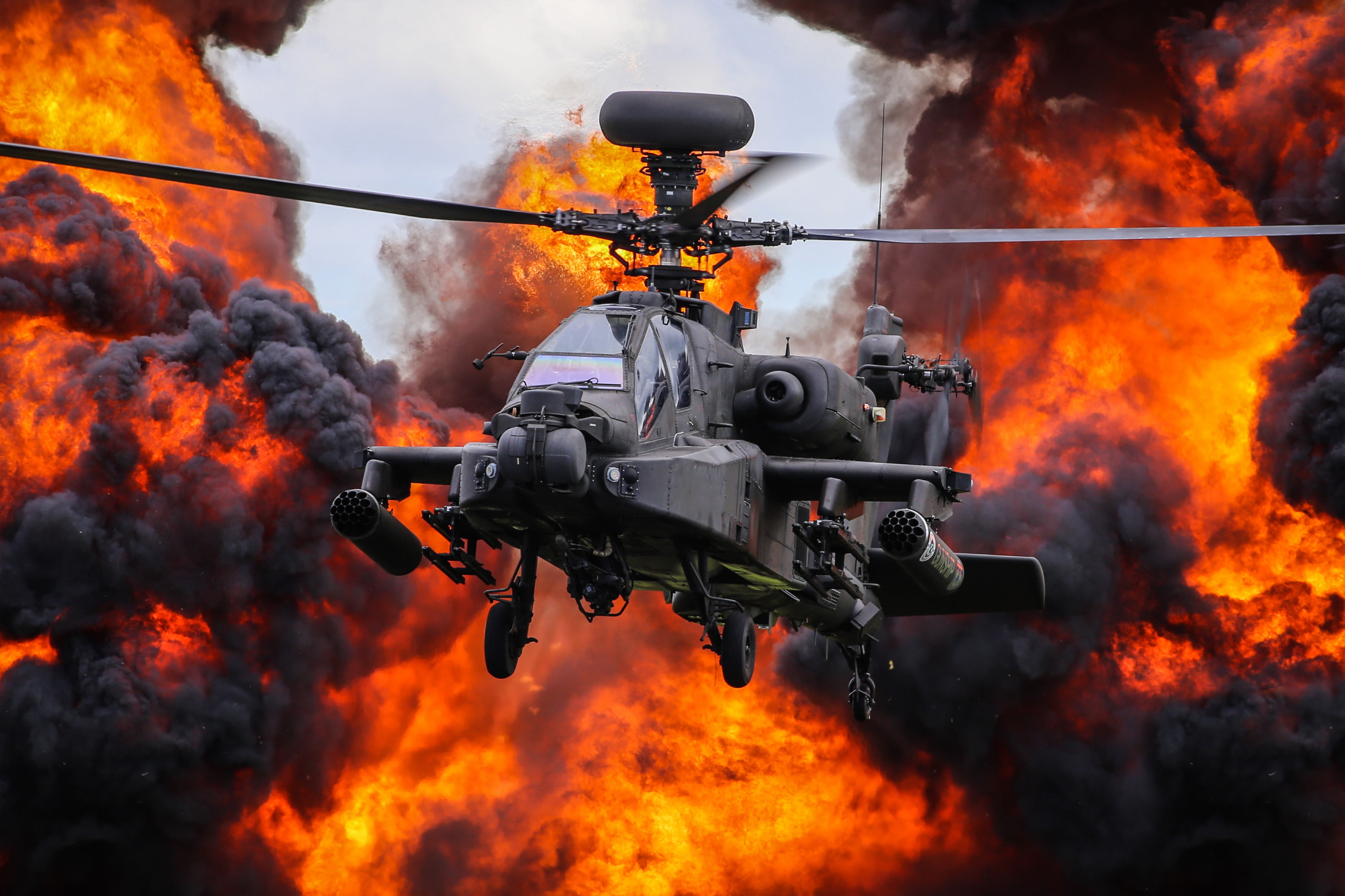 Helicopter, Aircraft, 2K, Military Helicopters, Boeing AH-64 Apache, Attack Helicopter, HD Wallpaper