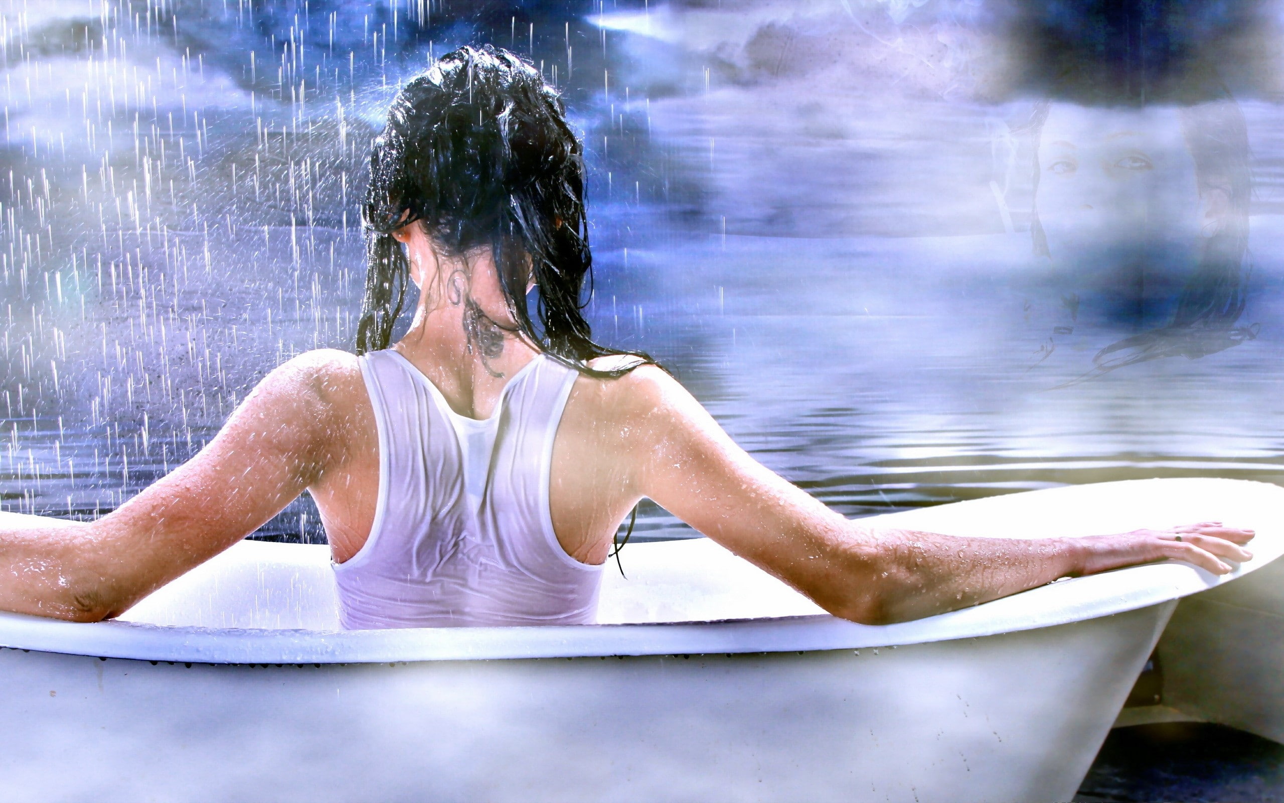 hairstyle, one person, women, hot tub, 2K, sport, bathtub, lifestyles, hair, Water, body care, Girl, relaxation exercise, swimming pool, real people, outdoors, HD Wallpaper