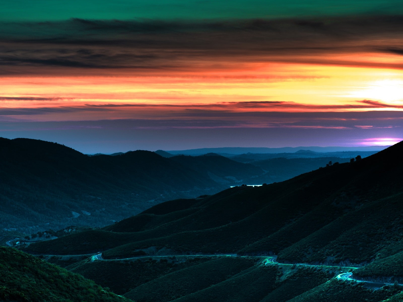 720P, art, roads, hd, mountains, nature, sunset, california, landscapes, napa, valley, HD Wallpaper