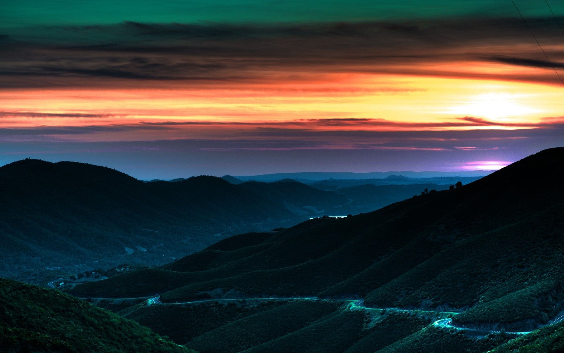 landscapes, mountains, california, art, 1080P, napa, sunset, valley, nature, hd, HD Wallpaper