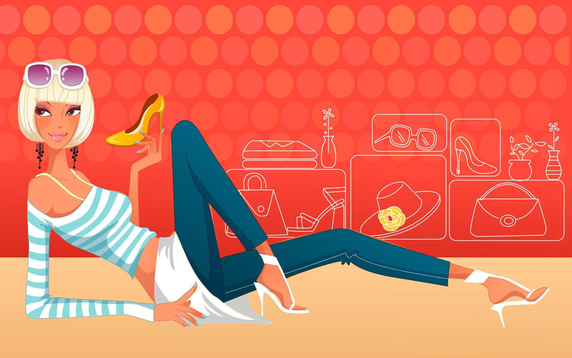 loving, shoes, art, 1920x1200, vector, shoe, 1080P, heeled, woman, holding, clip, unpaired, HD Wallpaper