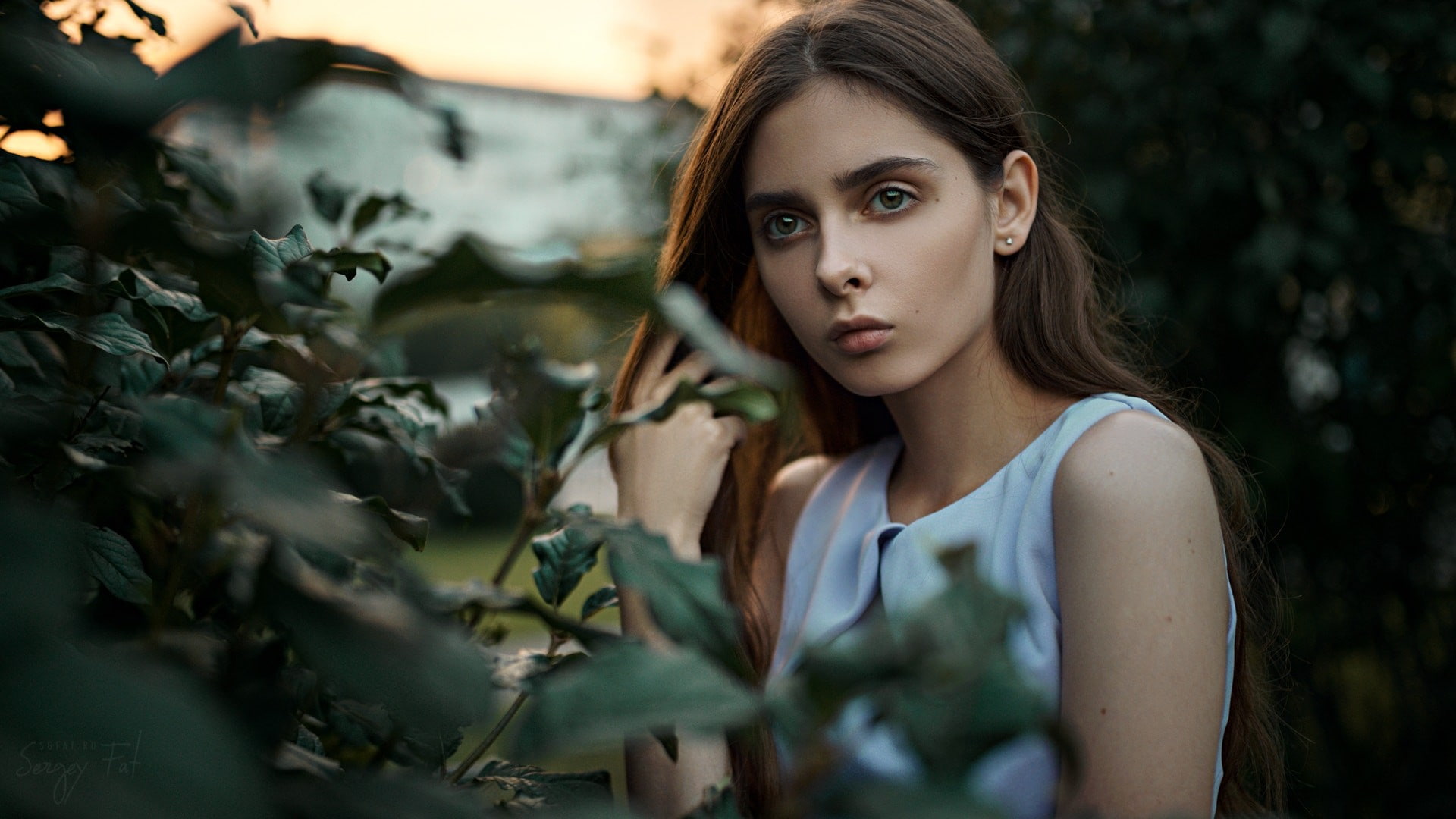 women, depth of field, looking away, 1080P, portrait, Sergey Fat, HD Wallpaper