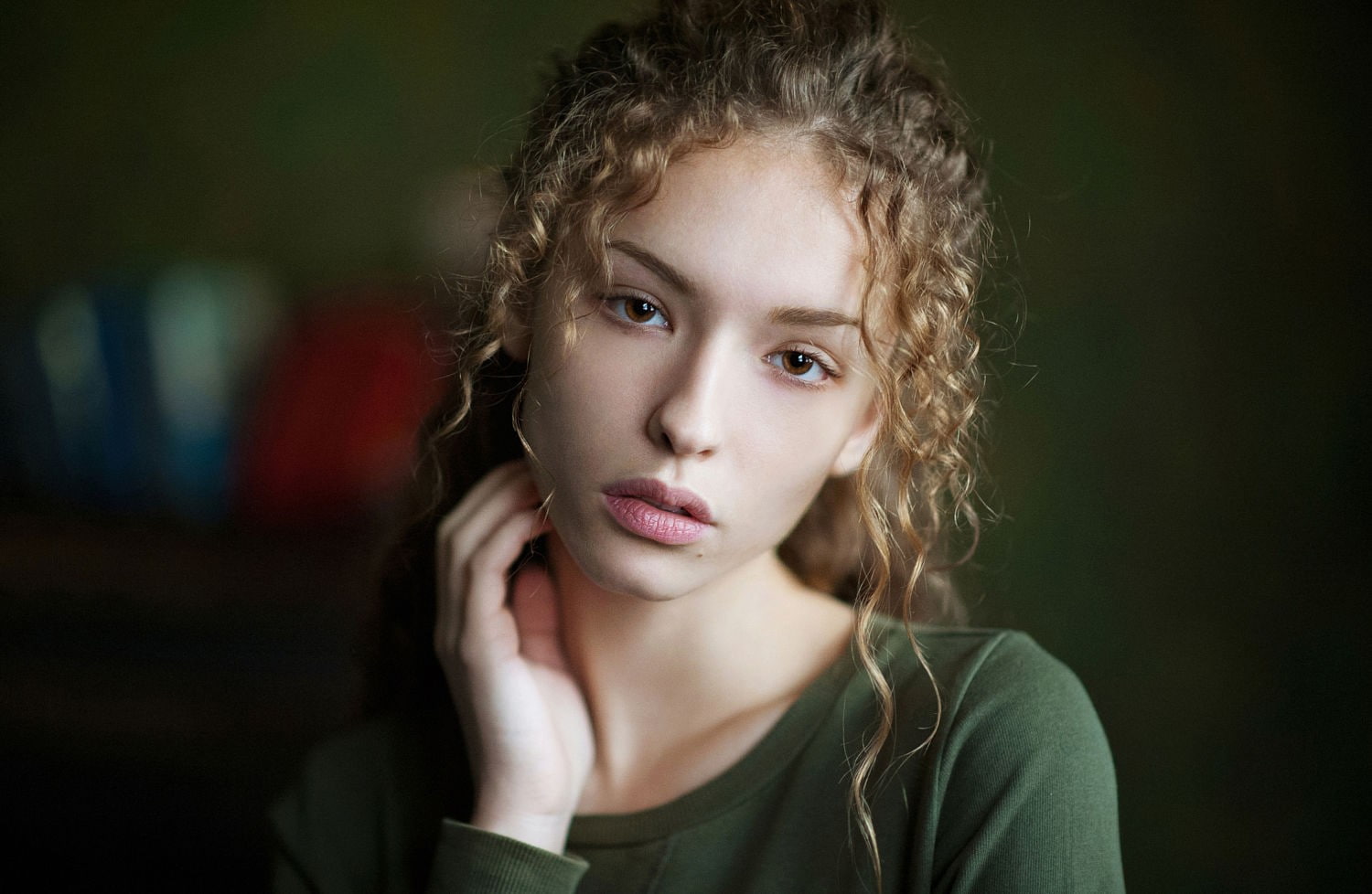 curly hair, innocence, Maxim Maksimov, close-up, portrait, serious, teenager, child, women, one person, contemplation, brown eyes, childhood, brown hair, HD Wallpaper
