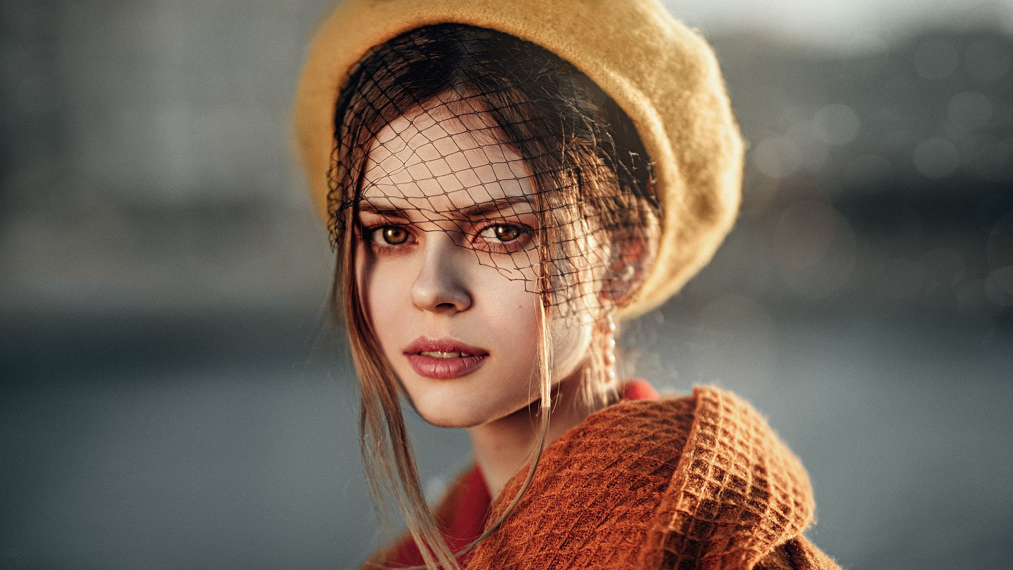 Georgy Chernyadyev, 1080P, adult, portrait, close-up, headshot, hat, beauty, serious, model, one person, beautiful woman, fashion, young women, beautiful people, HD Wallpaper