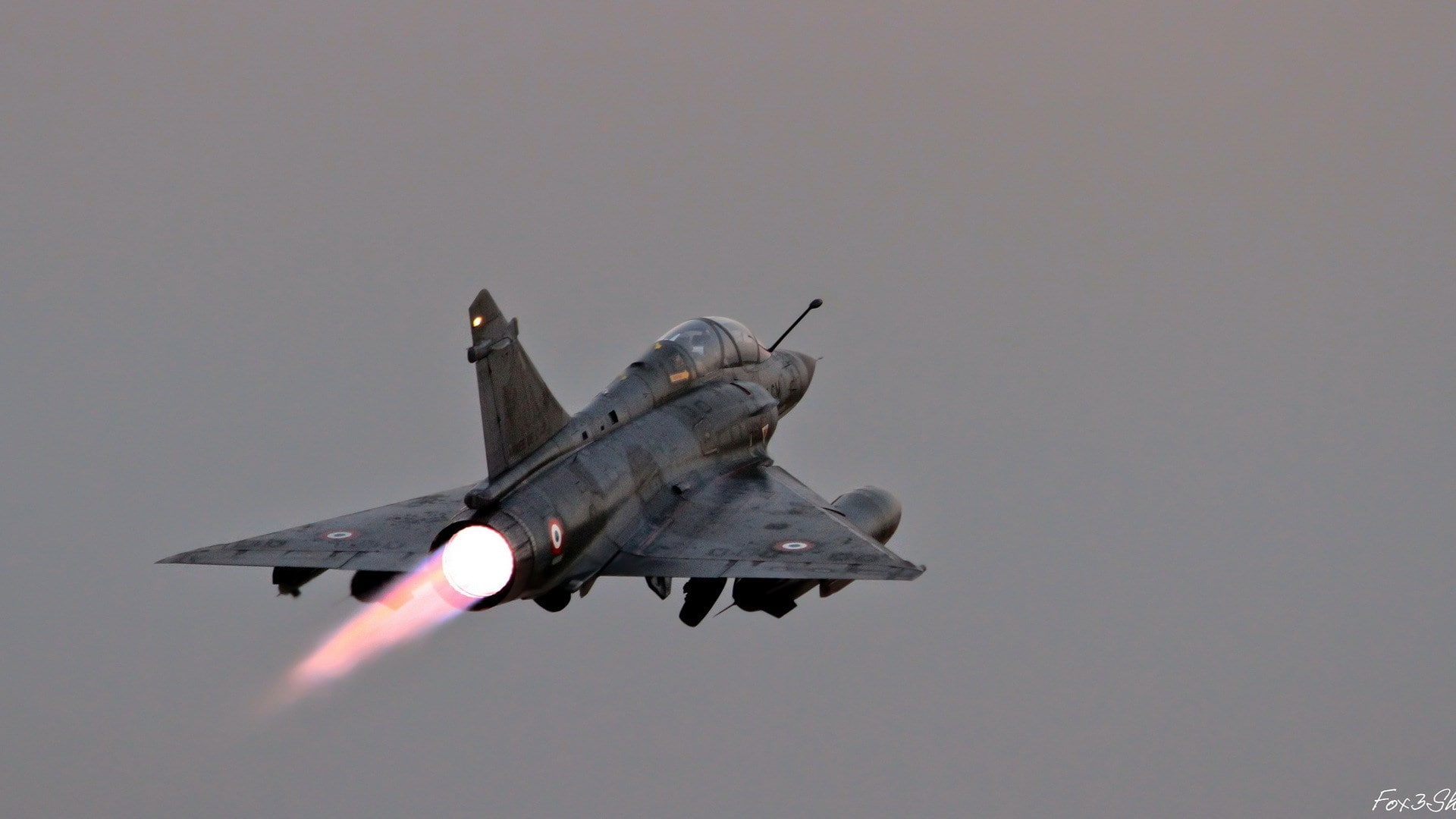 airplane, sky, aerospace industry, air force, flying, nature, transportation, side view, 1080P, day, above, air vehicle, dassault mirage 2000, aerobatics, HD Wallpaper