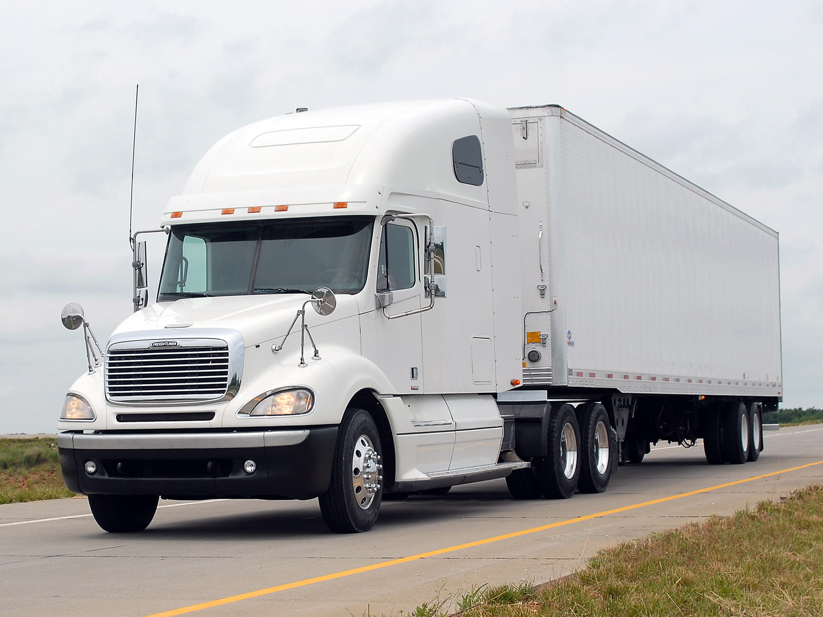 raised, 2000, columbia, freightliner, 720P, roof, tractor, semi, HD Wallpaper
