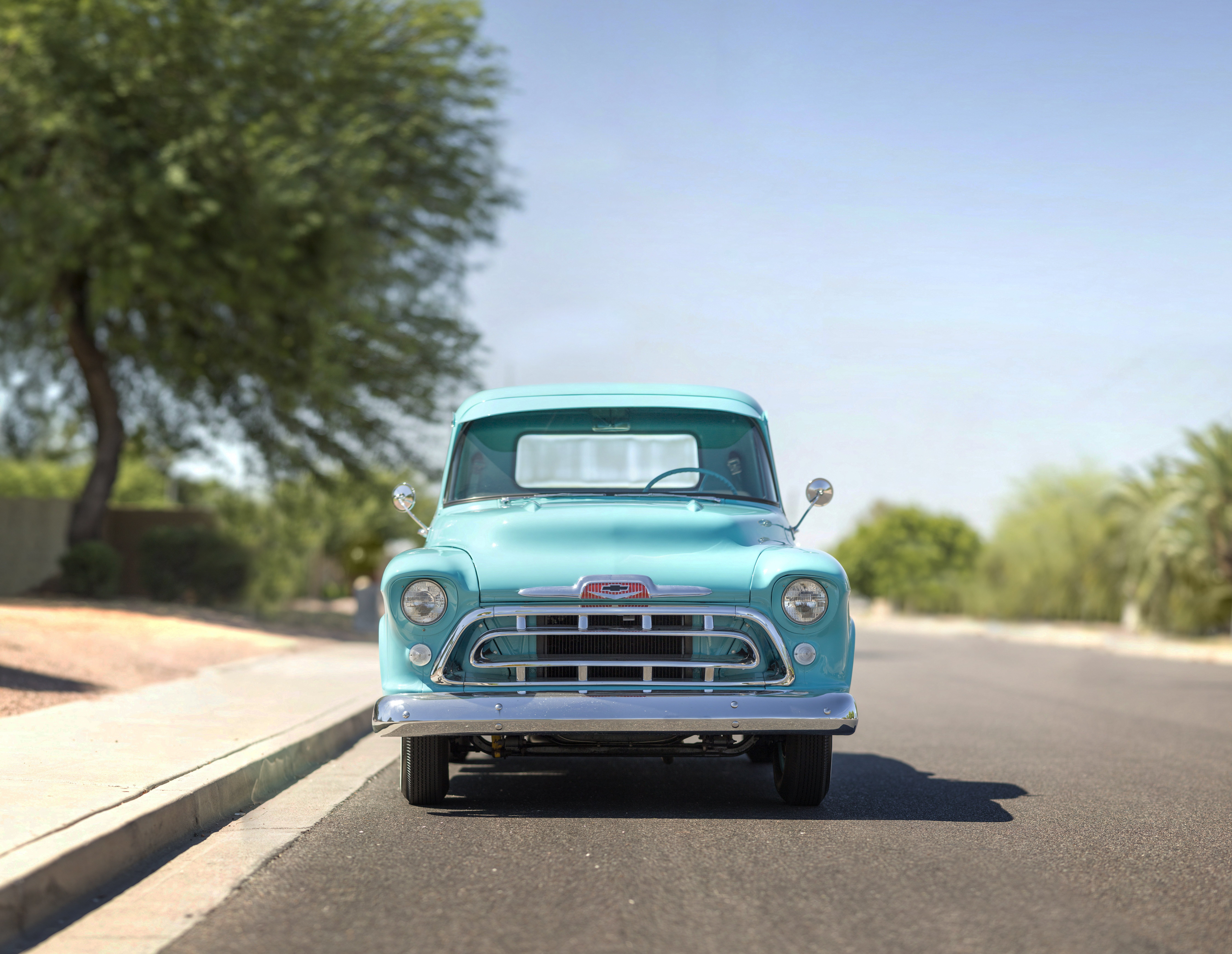 3100, pickup, retro, chevrolet, chevy, original, 8K, stepside, usa, 1957, vintage, classic, old, HD Wallpaper