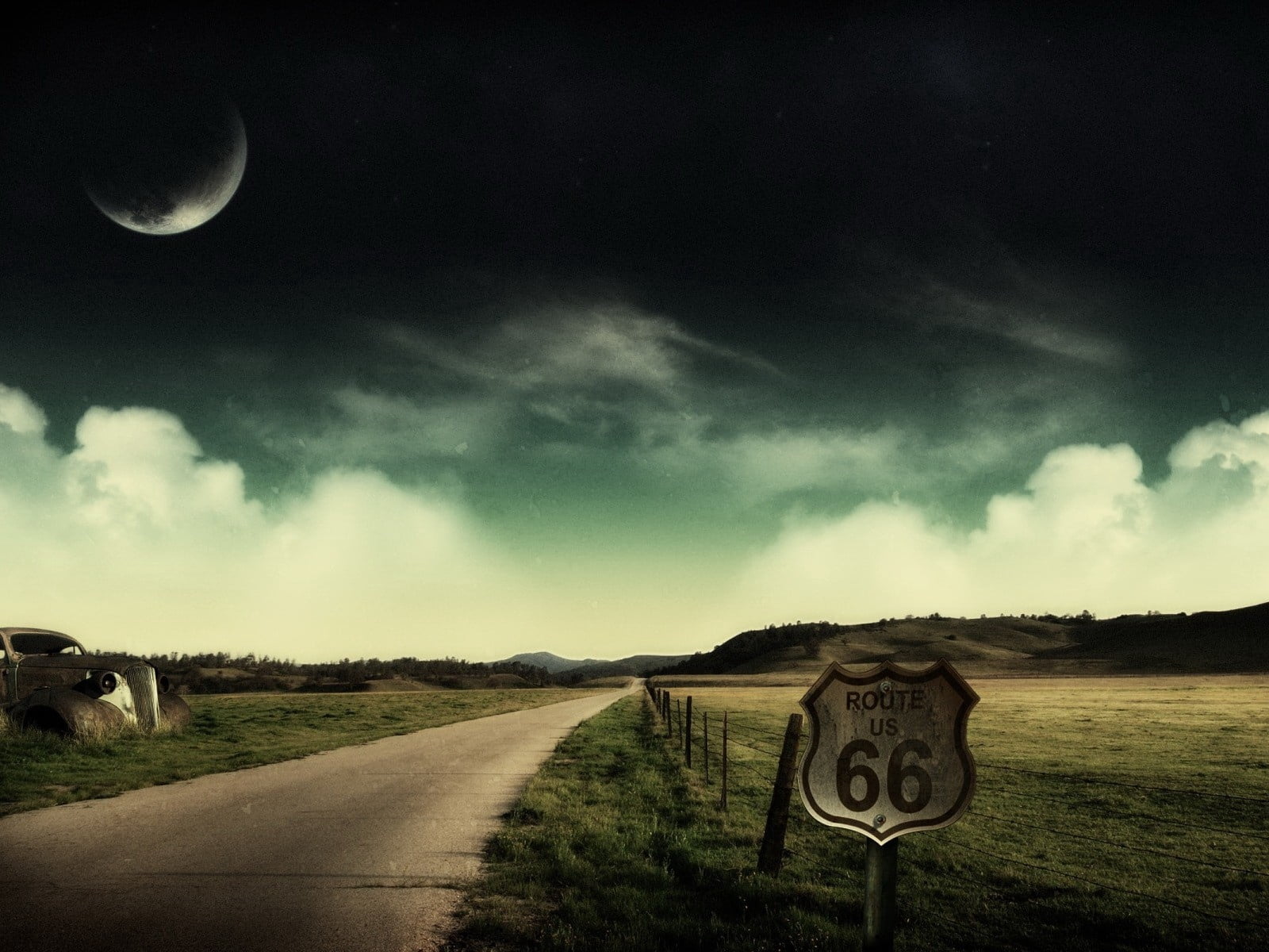 route, blue, planet, landscape, transportation, index, plant, tranquil scene, beauty In Nature, no People, scenics, rural Scene, road, scenics - nature, HD Wallpaper