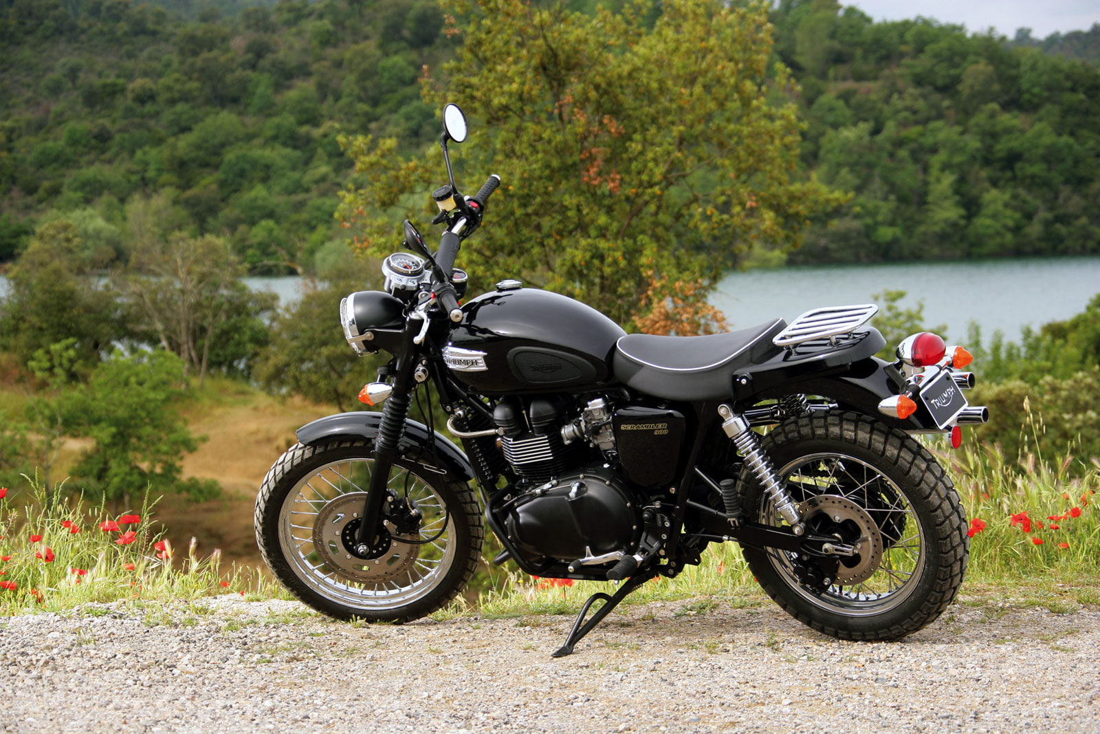 2009, 720P, triumph, scrambler, HD Wallpaper