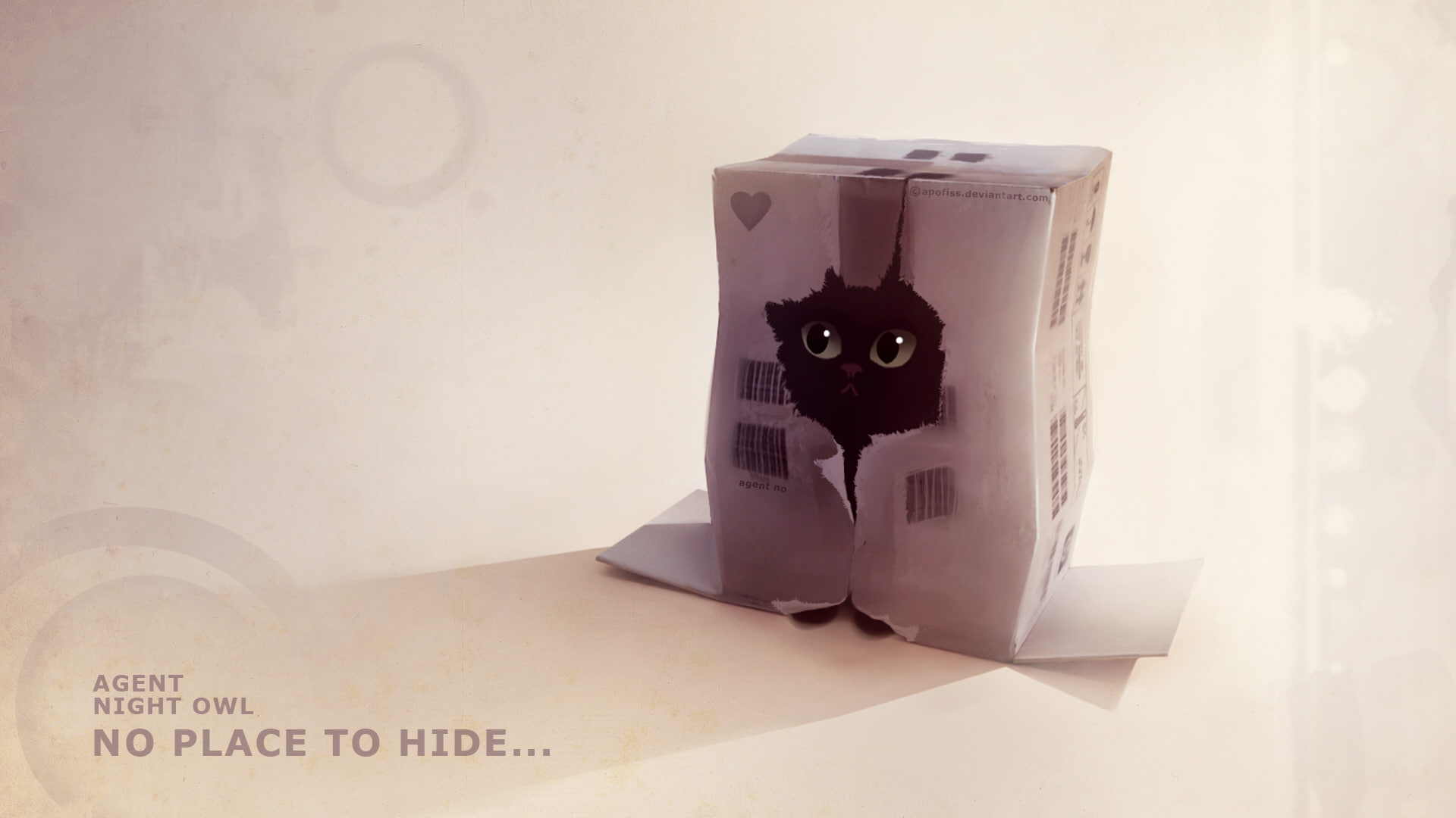 drawing, hide, hd, 1080P, box, digital/artwork, cat, HD Wallpaper