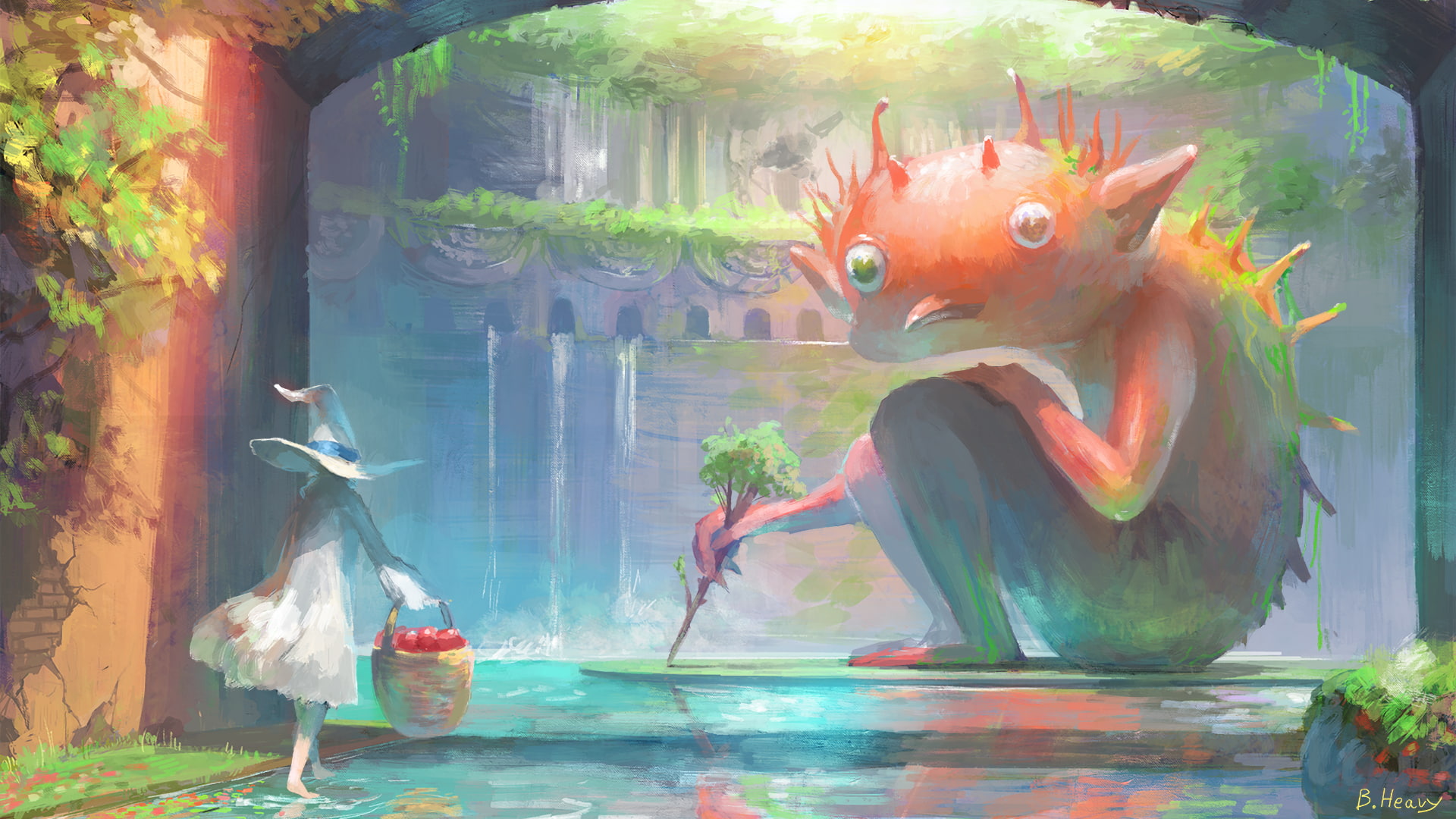 animal themes, tank, original characters, animal wildlife, water, 1080P, fish, artwork, group of animals, no people, fish tank, transparent, underwater, HD Wallpaper