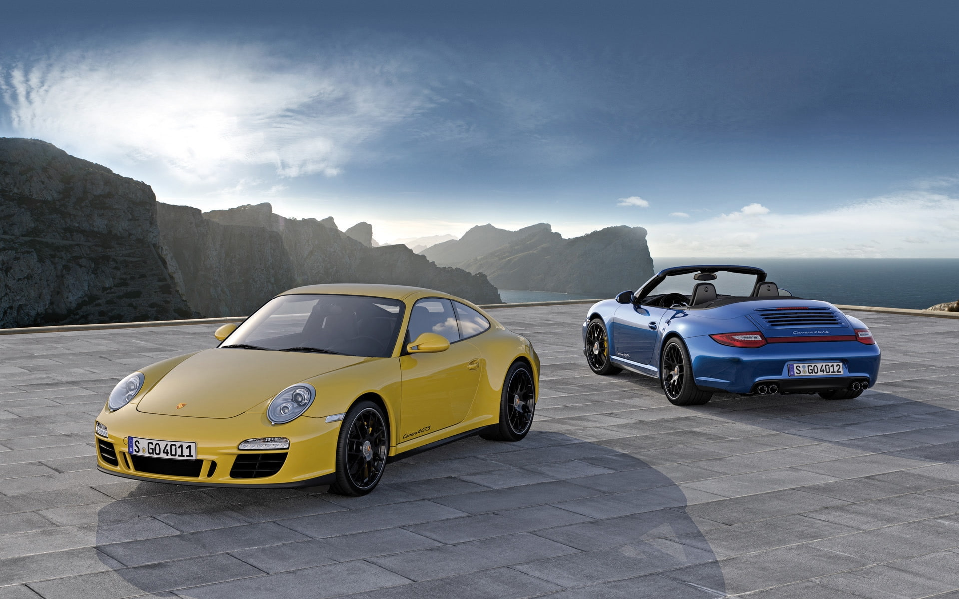 duo, 1080P, porsche, gts, carrera, HD Wallpaper