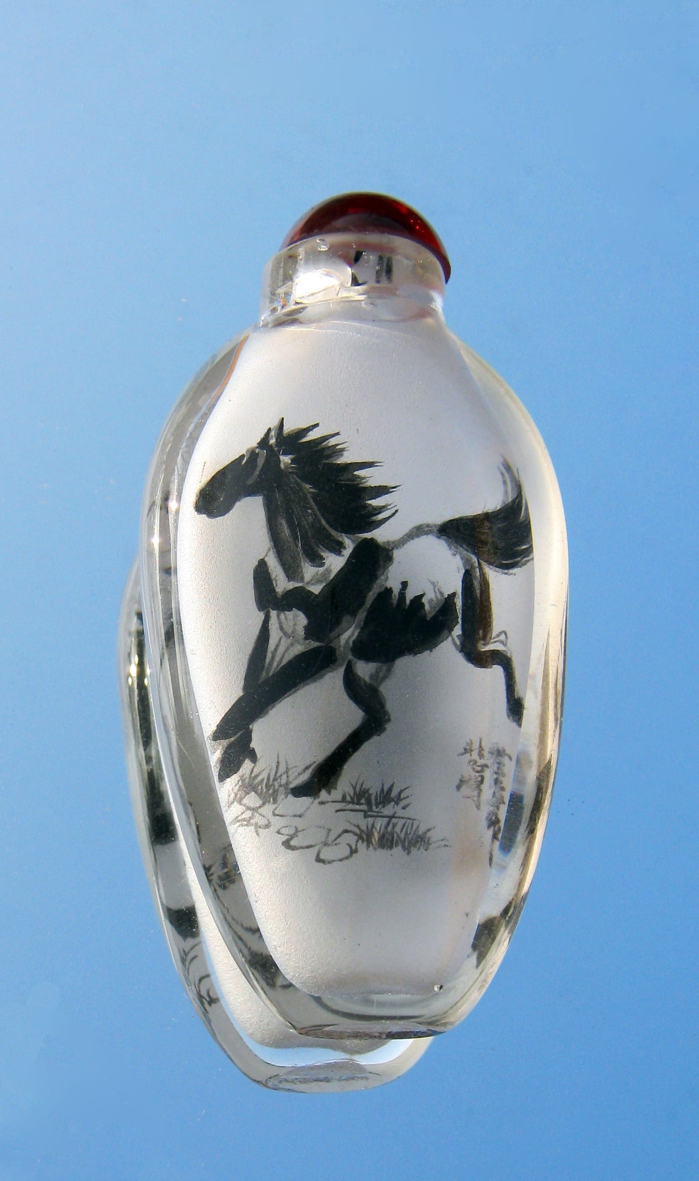 Horse, transparent, bottle, Vase, design, 1080P, sunlight, still life, sky, single object, tusche indian ink, nature, chinese, indoors, day, glass - material, Phone HD Wallpaper