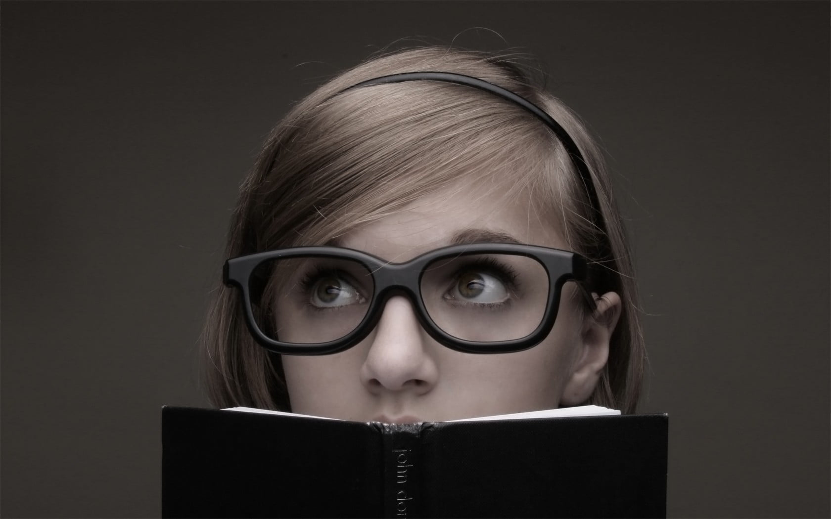 headshot, indoors, nerd, books, studio shot, young adult, portrait, hairstyle, bangs, 720P, hair, looking at camera, eyeglasses, adult, human face, women, HD Wallpaper