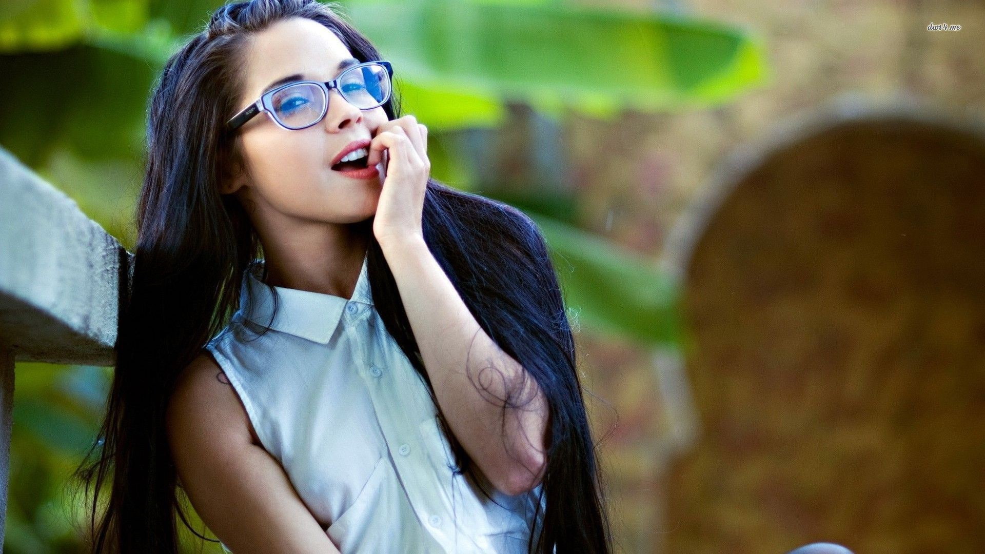 long hair, glasses, nerds, 1080P, women, hair, long, HD Wallpaper