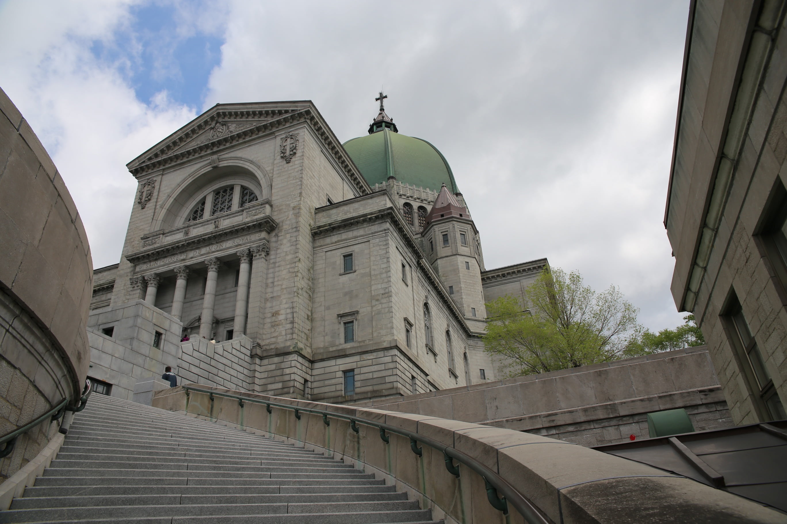 building, building exterior, landmark, sky, architecture, place of worship, the past, staircase, christianity, mount, day, saint-josephs oratory, belief, HD Wallpaper
