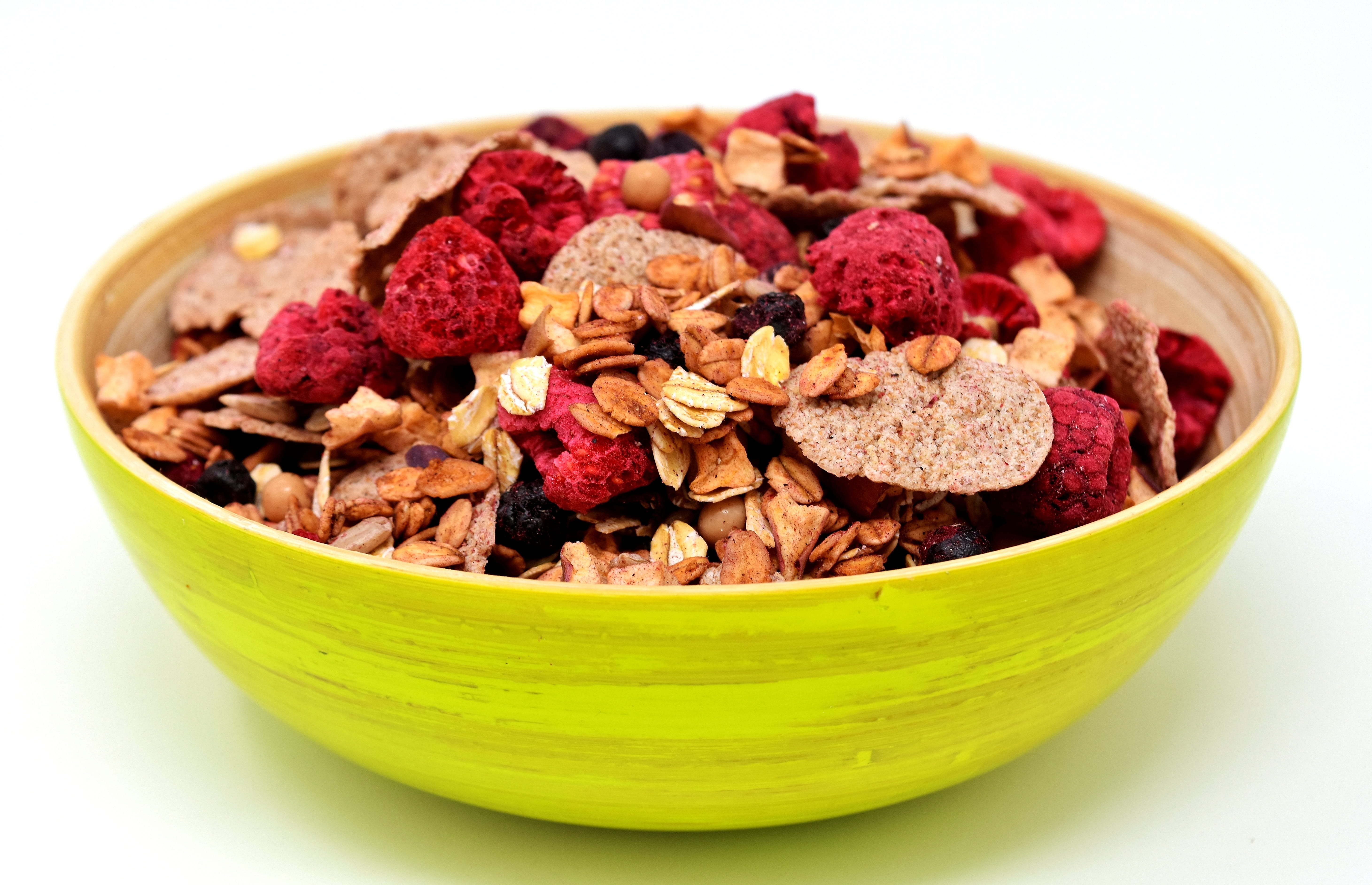 wellbeing, indoors, fruit, raisins, cereals, raspberries, healthy lifestyle, breakfast, close-up, morning, dried, food and drink, dried food, eat, nutrition, HD Wallpaper