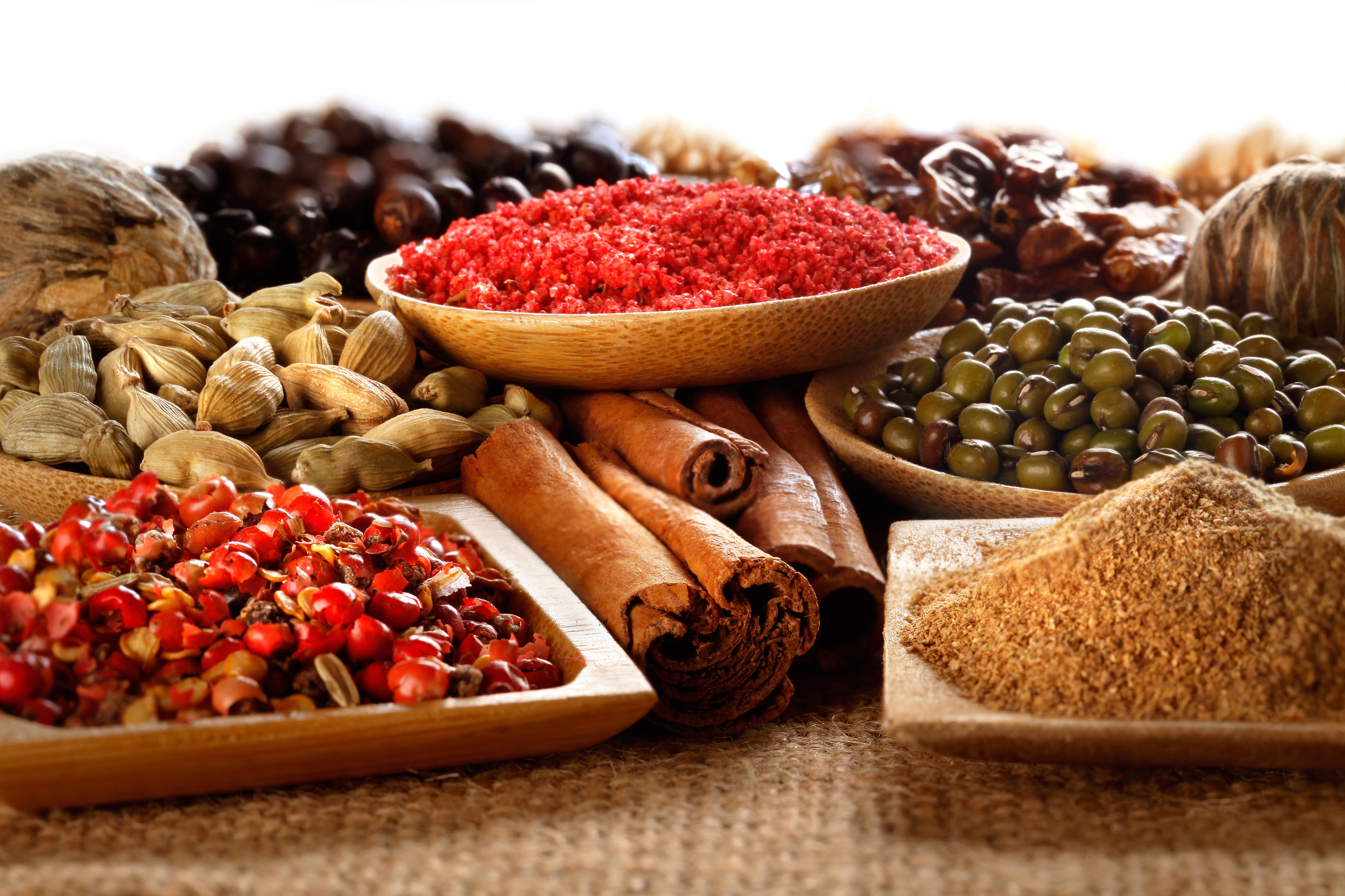 bowl, assorted, healthy eating, bowls, fruit, coriander, spices, cinnamon, freshness, variation, 5K, large group of objects, food and drink, dietary fiber, HD Wallpaper