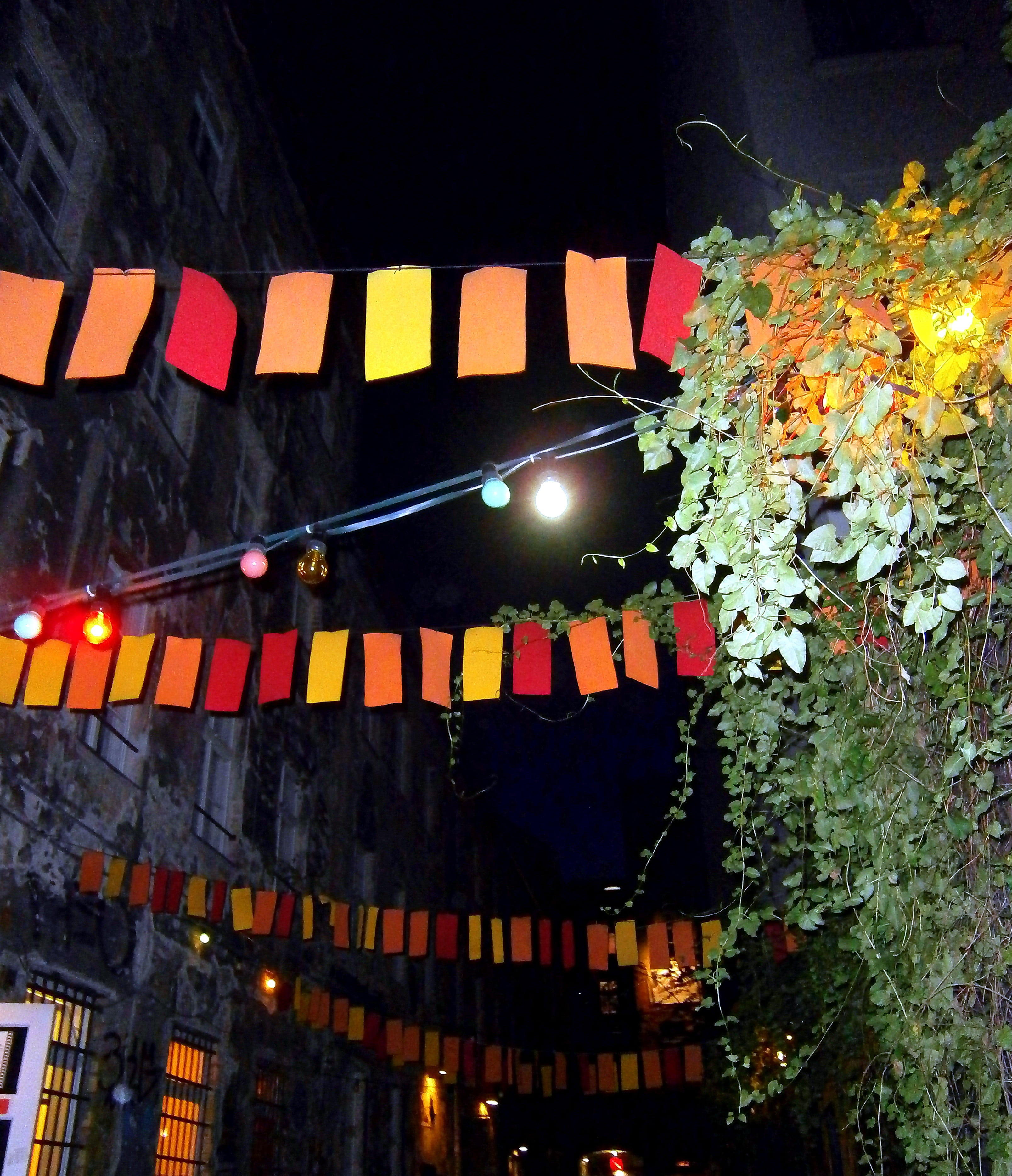 lane, outdoors, night, party, low angle view, joy, no people, celebration, alley, building exterior, beautiful, flag, hanging, mood, 2K, decorate, colorful, Phone HD Wallpaper