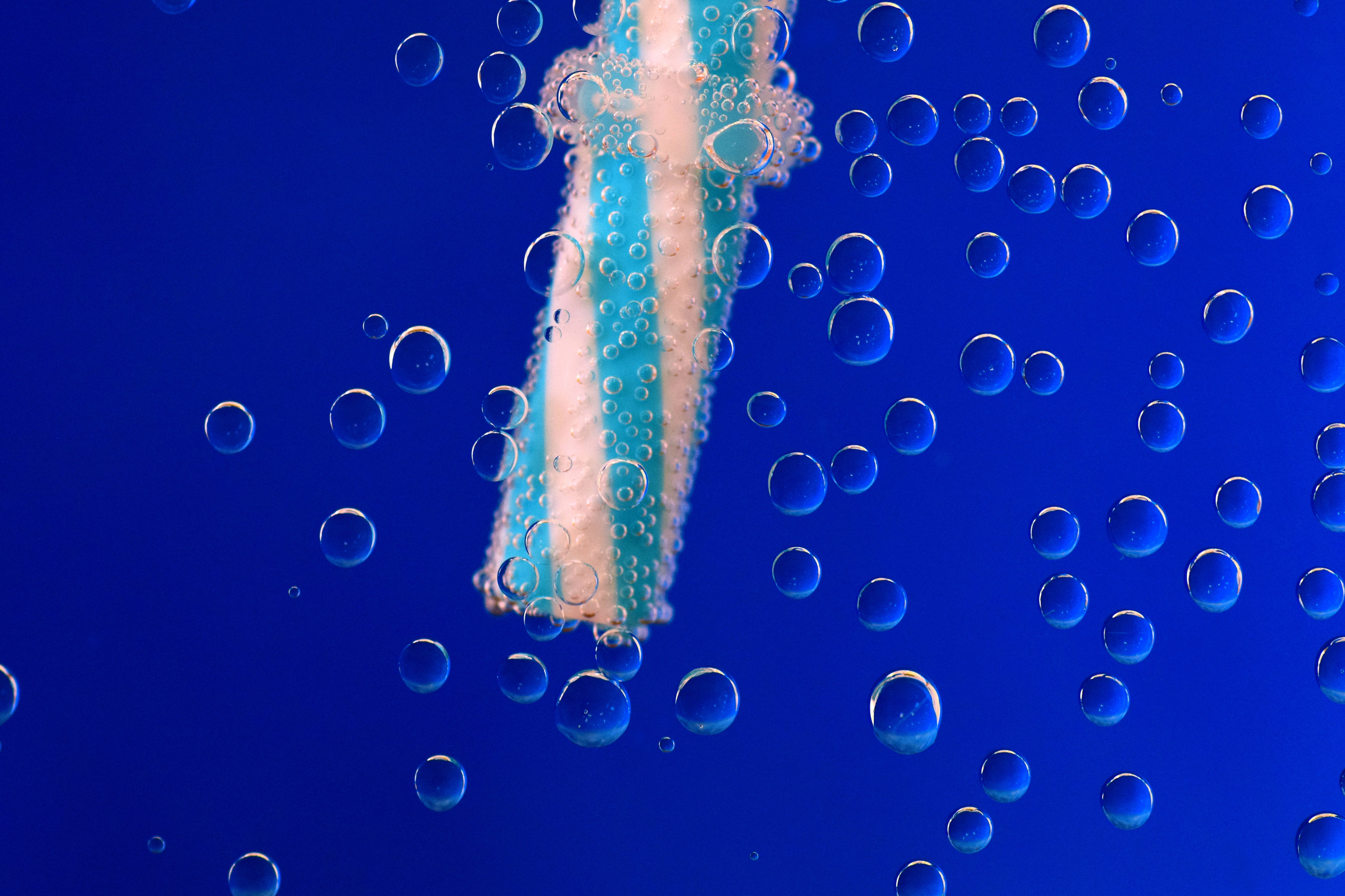 drink, blue, background, sea, purity, studio shot, soap sud, colorful, drinking straw, 5K, blow, immersed, indoors, motion, frisch, drinking tubes, tube, HD Wallpaper