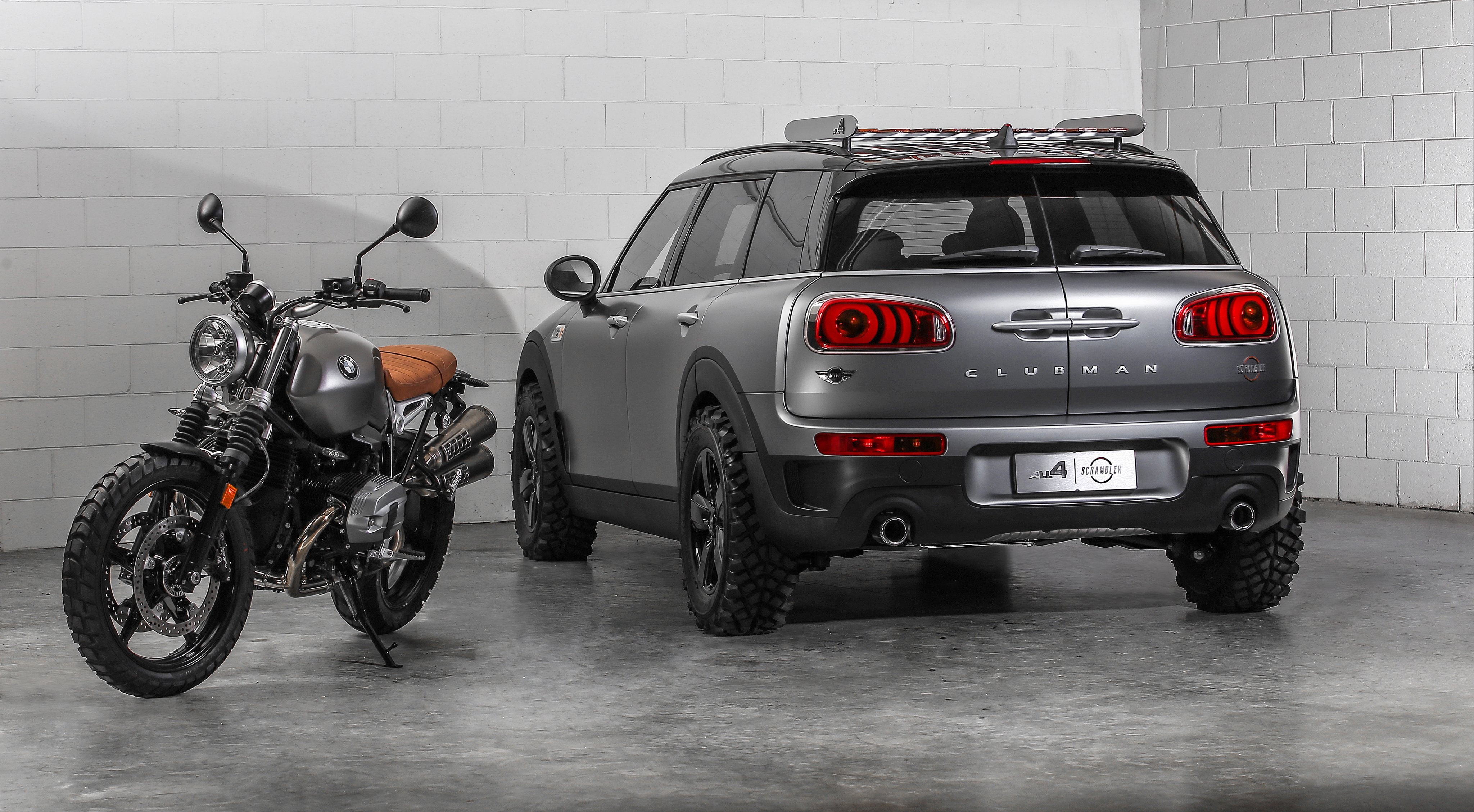 2016, mini, all4, f54, concept, 4K, cooper, clubman, scrambler, HD Wallpaper