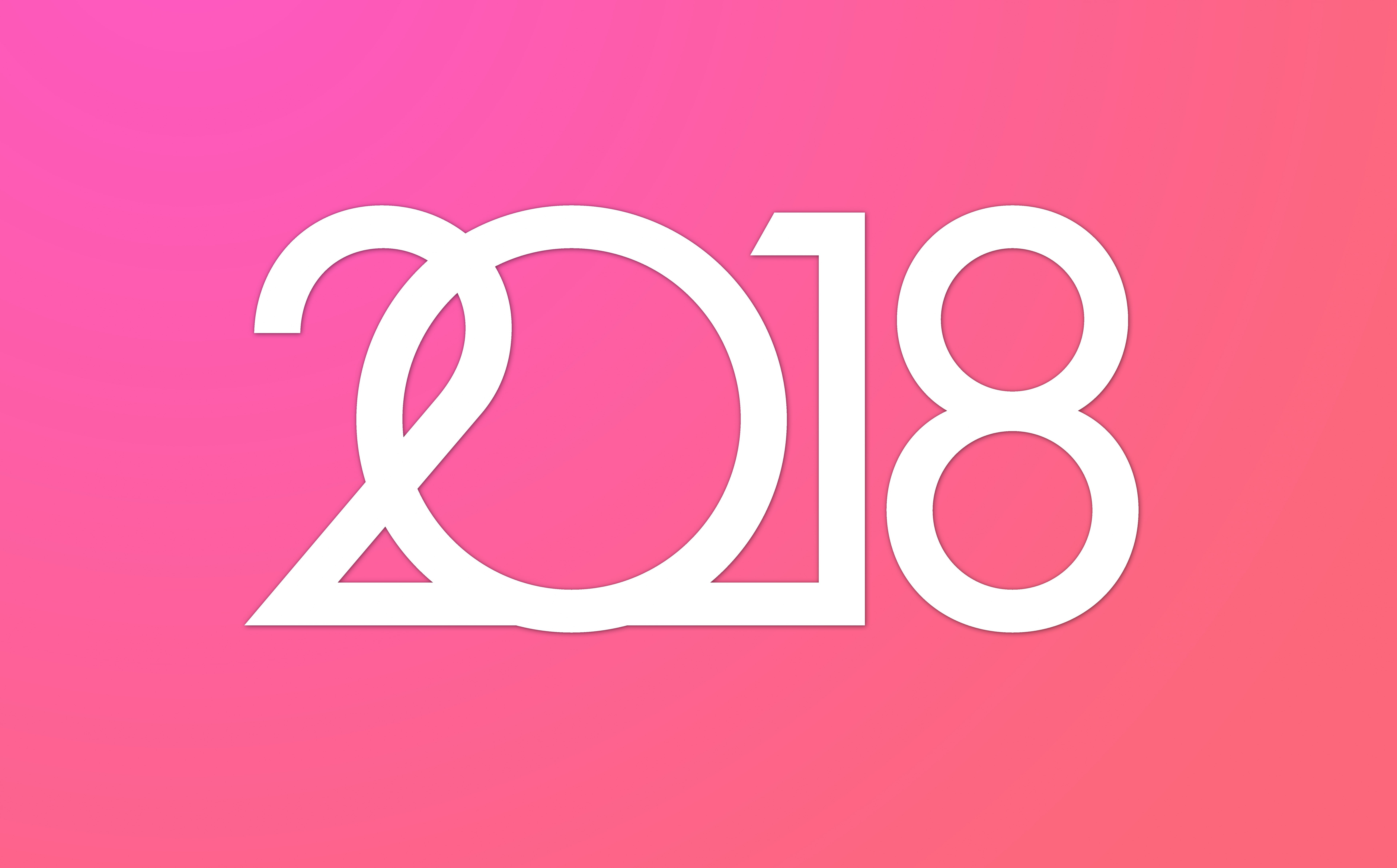 Holidays, 2018year, 8K, Celebration, New Year, newyear, happynewyear, 2018, new, year, Typography, HD Wallpaper