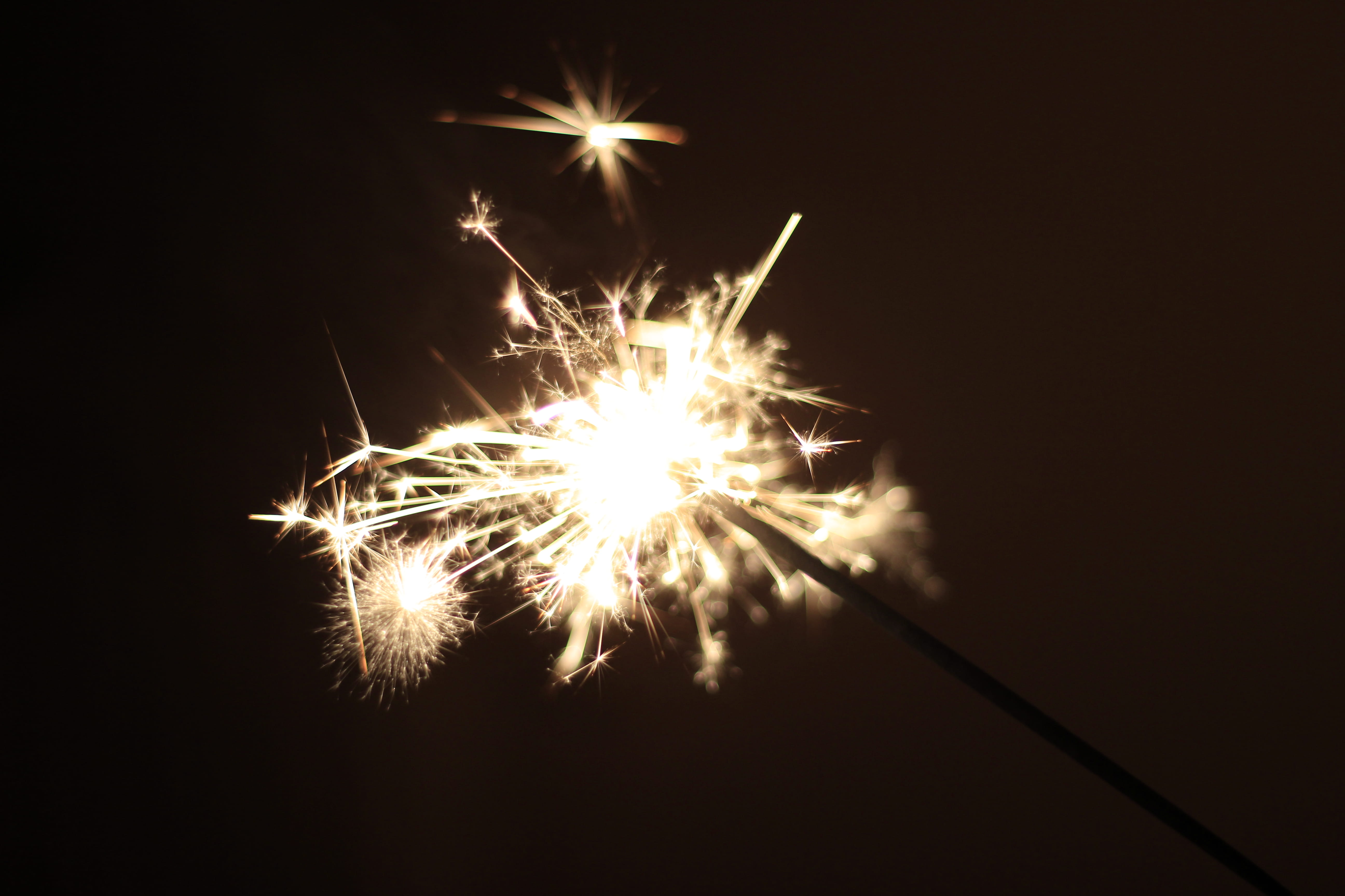 celebration, light, sparks, arts culture and entertainment, flame, event, glowing, fire, firework display, photo, sparkler, no people, newyear, 5K, long exposure, HD Wallpaper