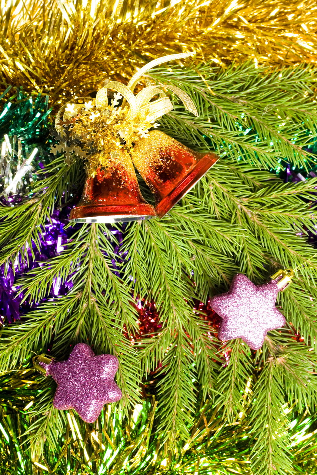 christmas lights, fir tree, decoration, tree, fir, christmas-tree, coniferous, event, needle - plant part, gift, conifer, pine tree, holiday, christmas decoration, Phone HD Wallpaper