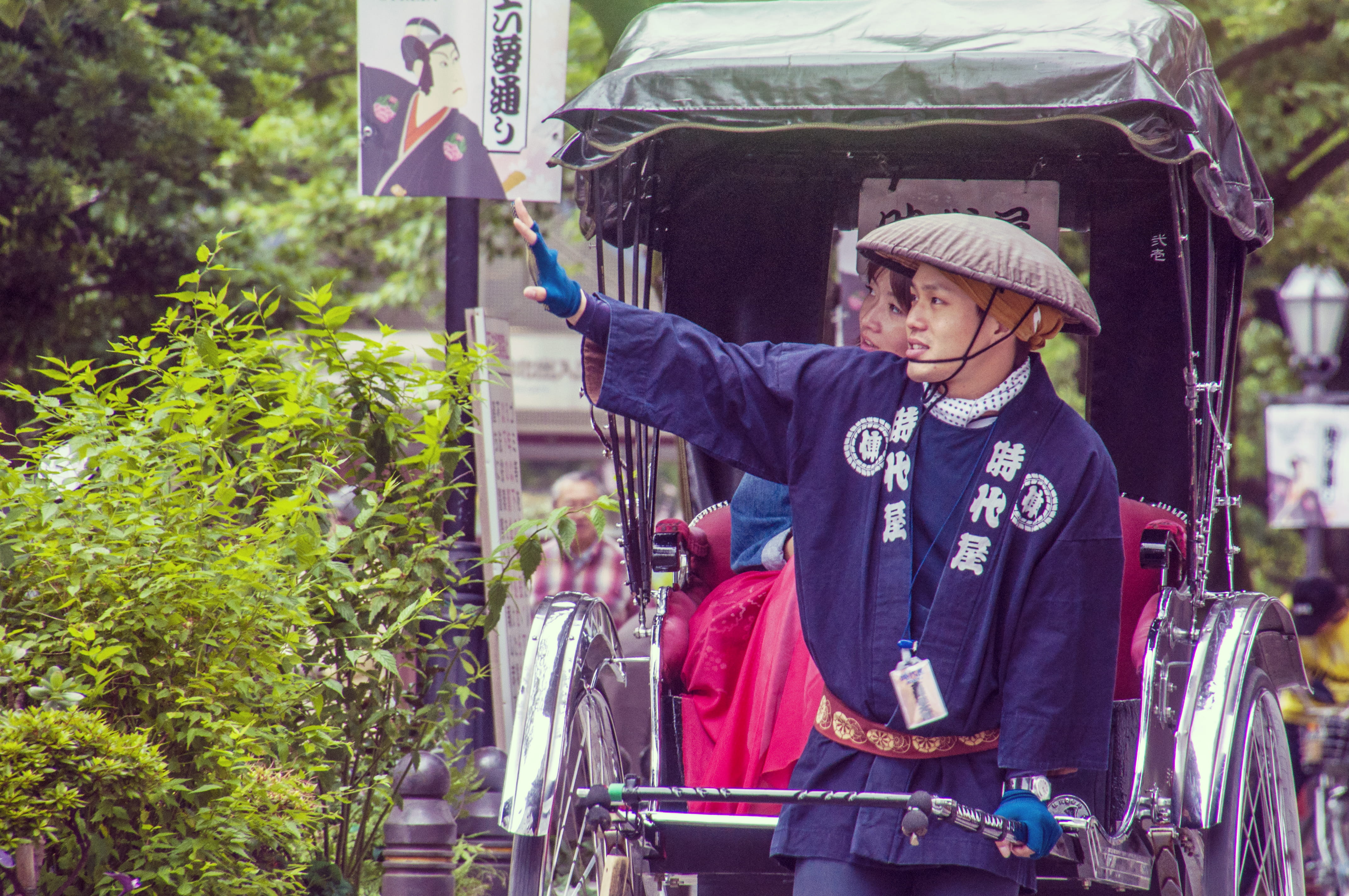 taitō, tree, worker, outdoors, jinrikisha, warm clothing, nature, kimono, casual clothing, old town, plant, land vehicle, sumida park, leisure activity, HD Wallpaper