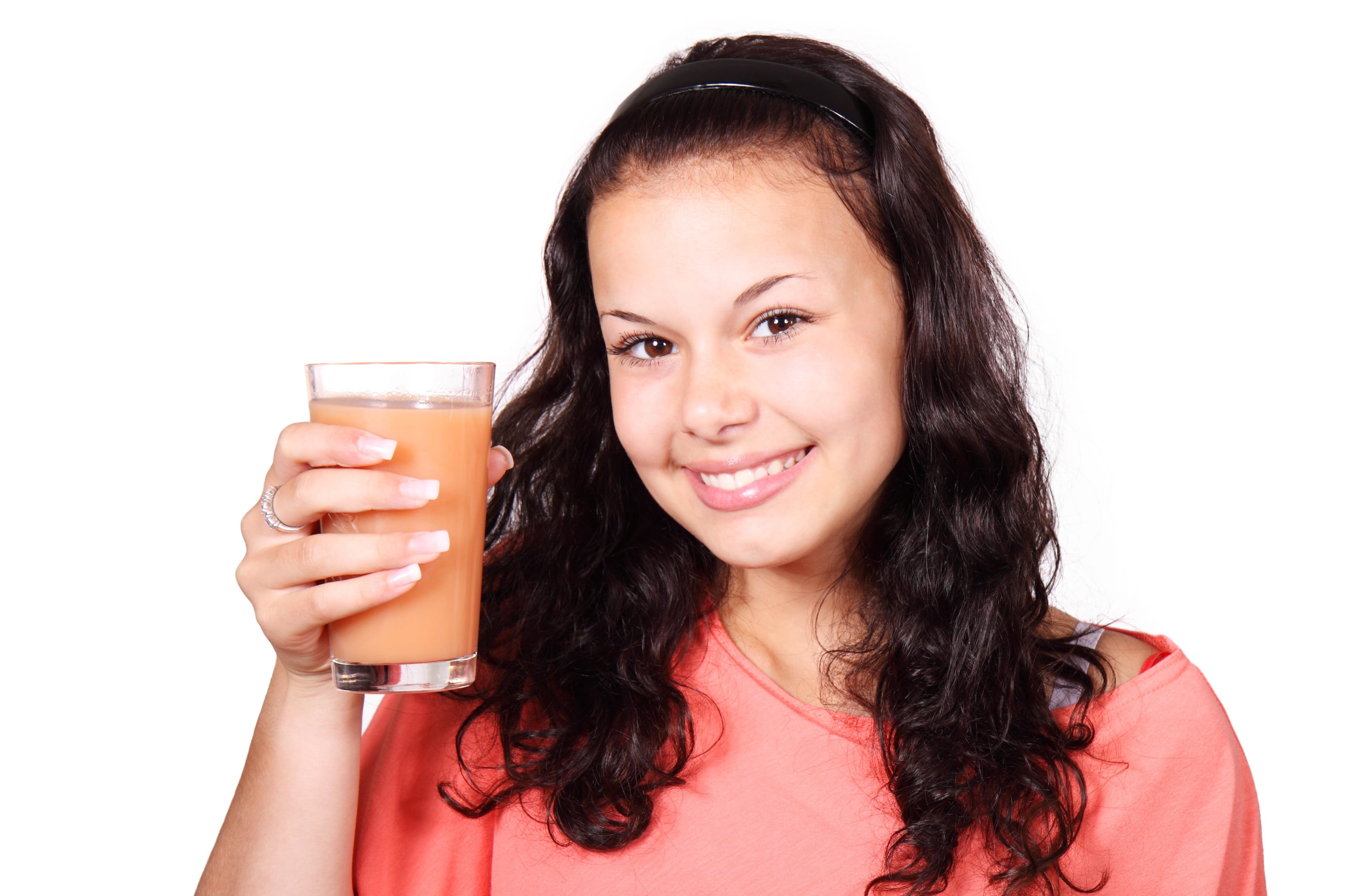 liquid, cheerful, fresh, young Adult, glass, orange, happiness, 4K, clear, looking at camera, isolated, girl, beautiful woman, indoors, beautiful, diet, HD Wallpaper
