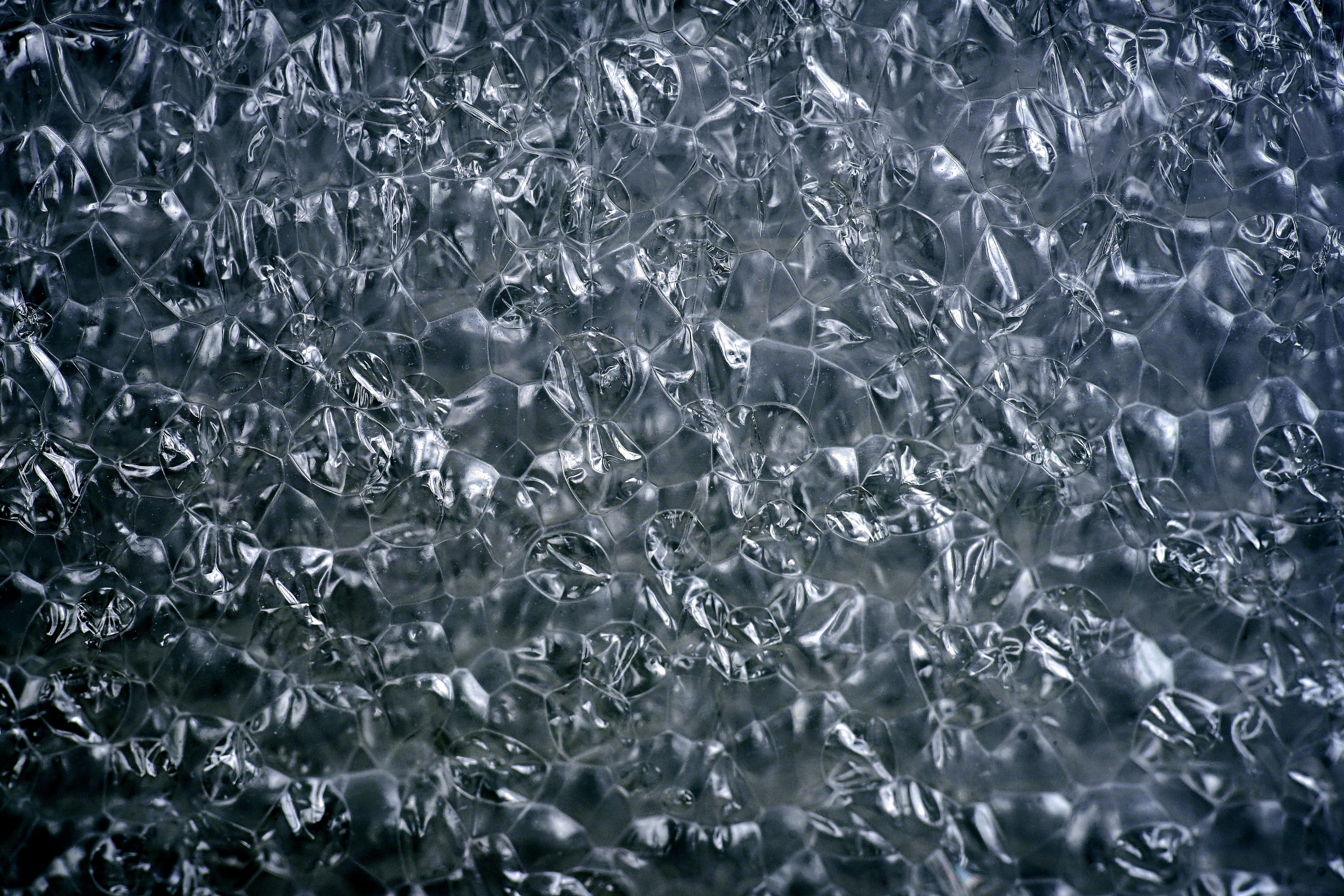 macro, abstract, water, outdoors, backgrounds, nature, 5K, background, pattern, cold temperature, foam, silver colored, day, jumble, refraction, texture, HD Wallpaper