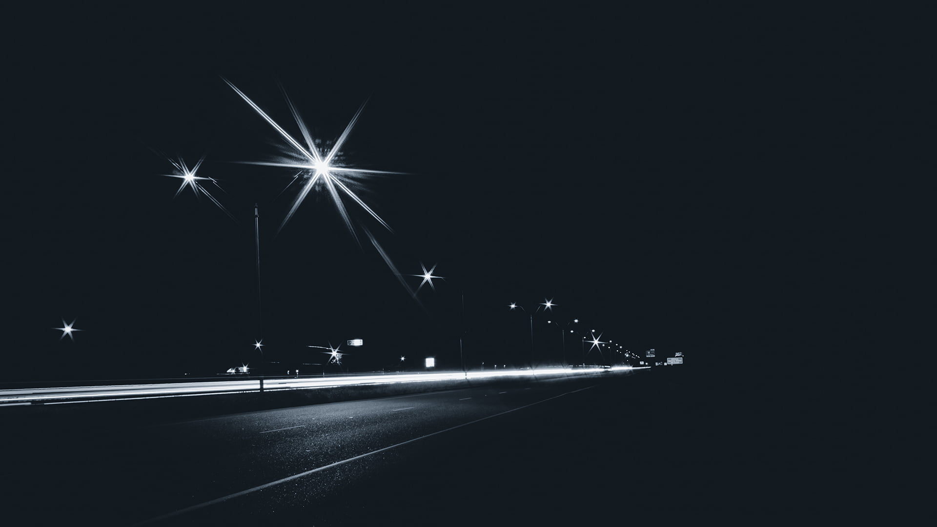 frame, no people, night, blurred motion, motion, road, dark, light trail, illuminated, street light, glowing, wooden, 1080P, architecture, city, mode of transportation, HD Wallpaper