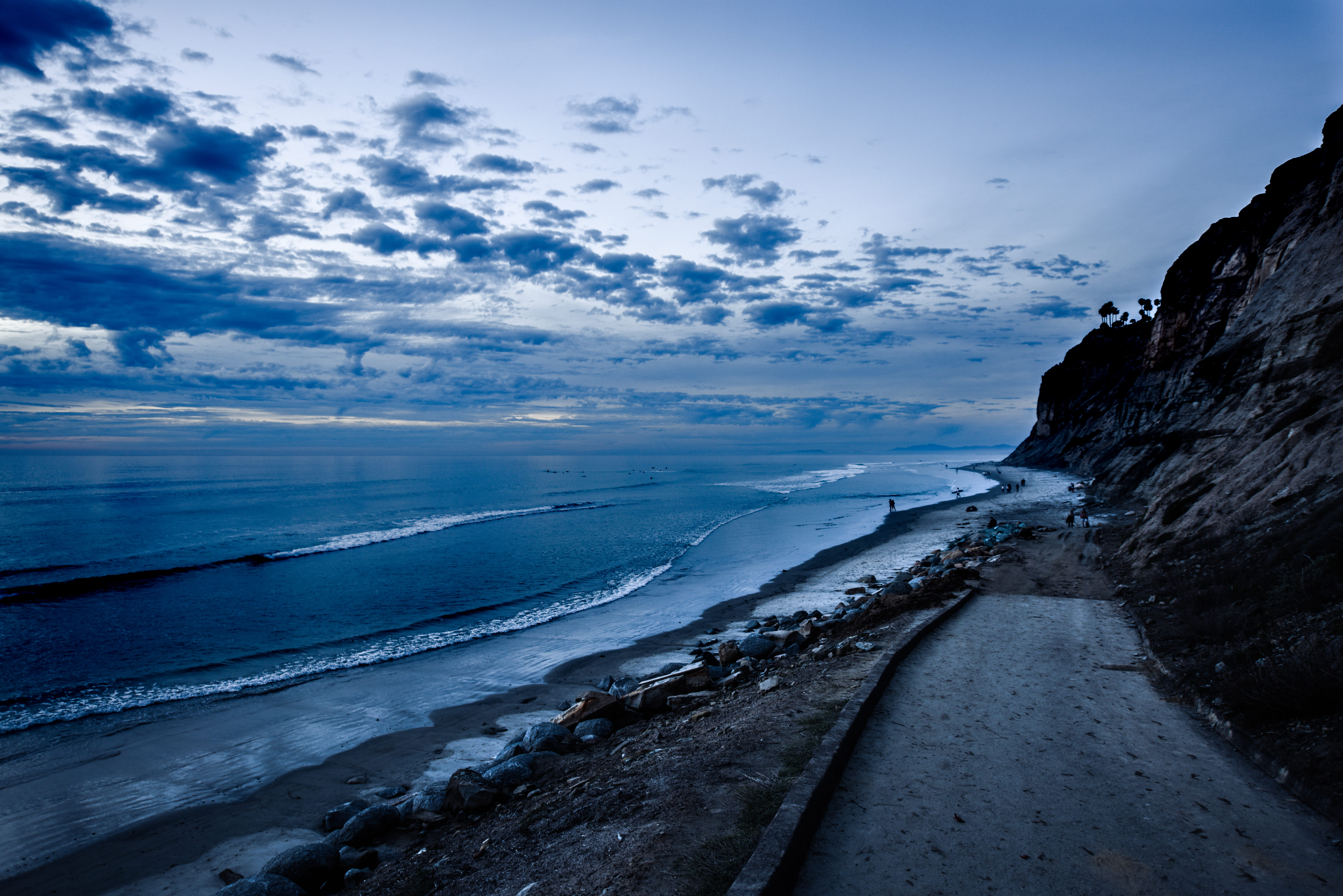 beauty in nature, californium, near, ocean, wave, blacks beach, environment, motion, sky, rock, no people, blue, san diego, shoreline, scenics - nature, HD Wallpaper