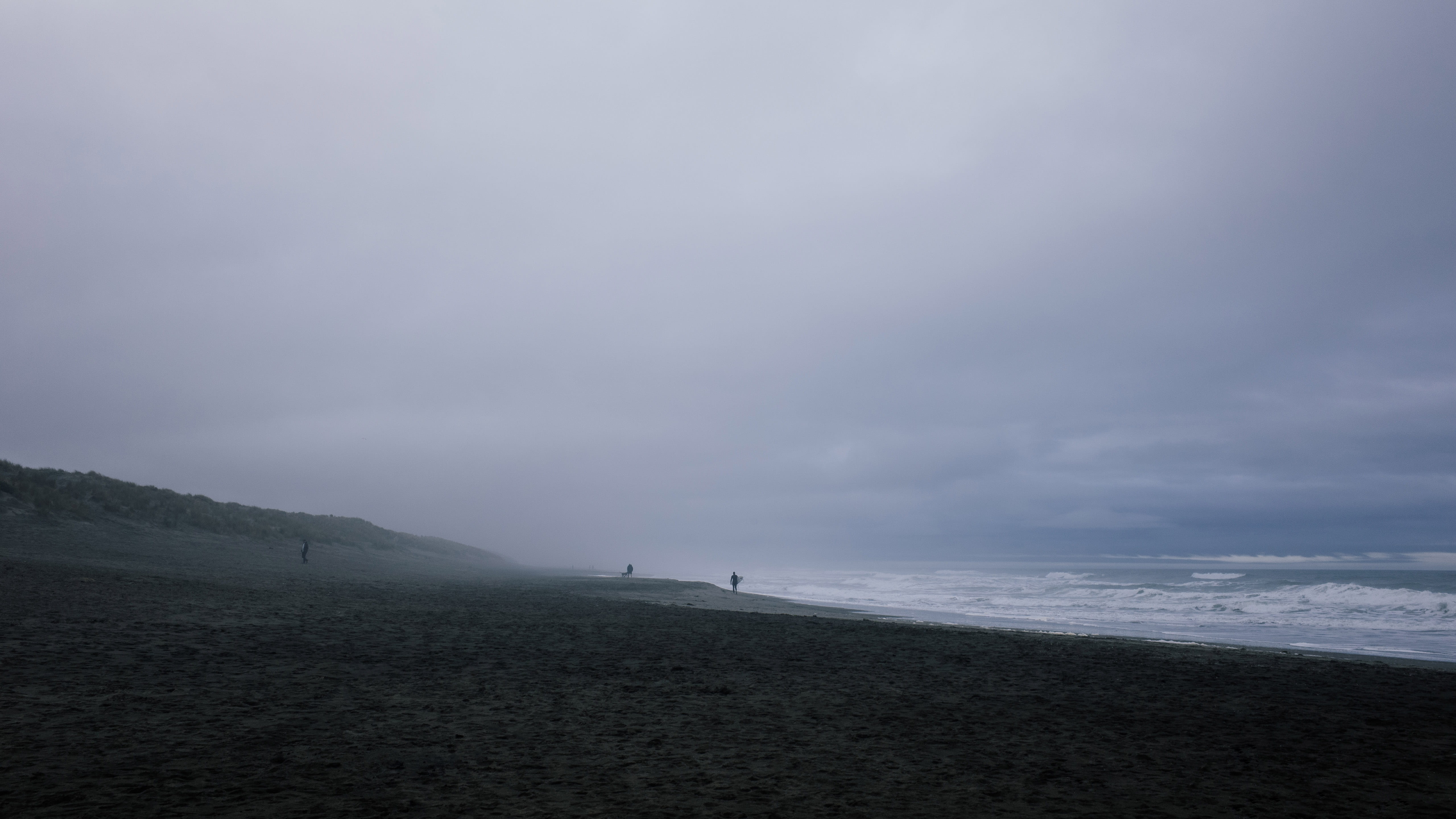 sky, water, nature, field, beauty in nature, san francisco, day, unrecognizable person, seashore, overcast, beach, non-urban scene, 5K, horizon, californium, HD Wallpaper