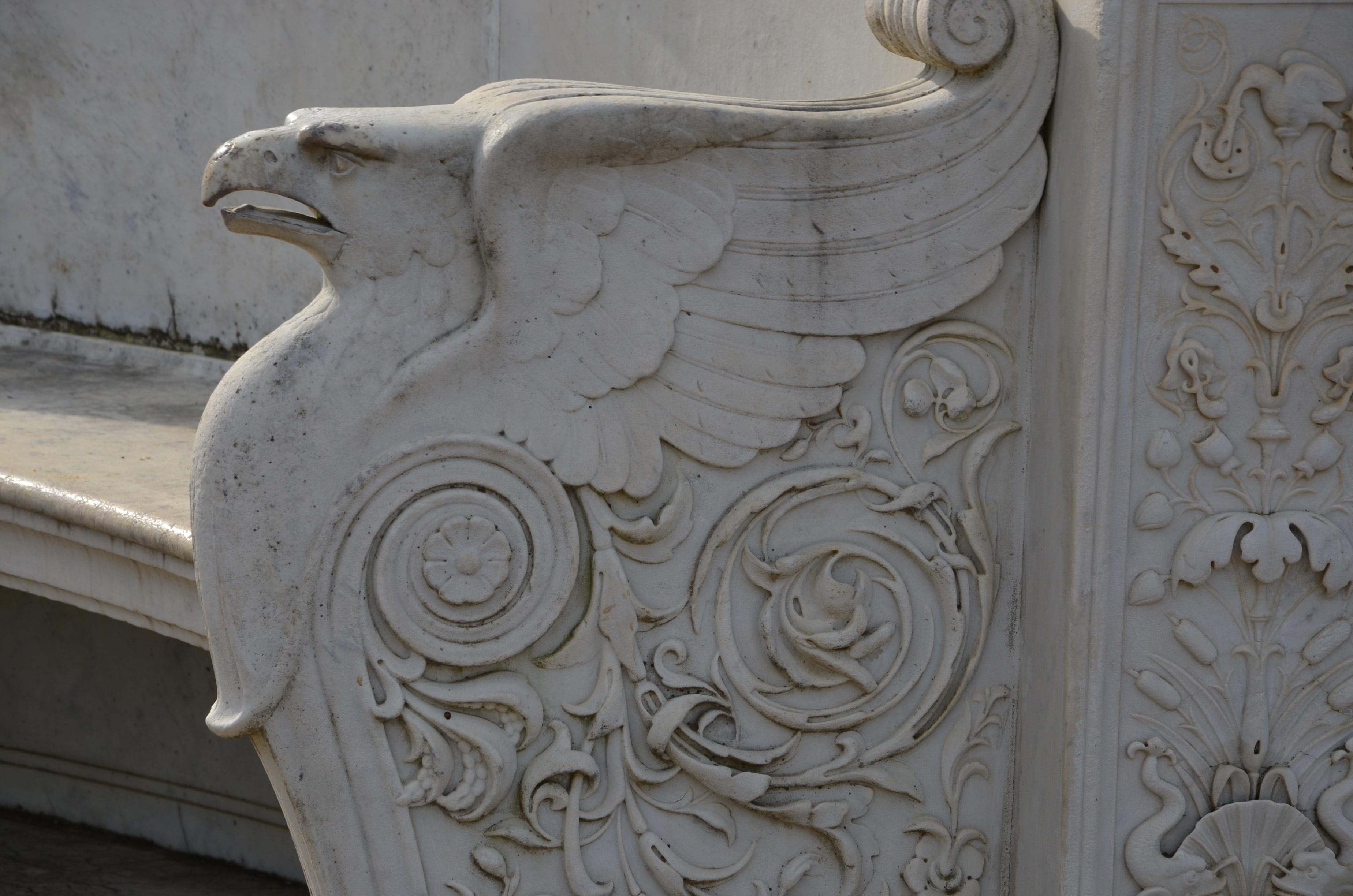 human representation, close-up, design, architecture, statue, griffin, marble, representation, arts crafts, raptor, decoration, bird, sanssouci, carving, HD Wallpaper