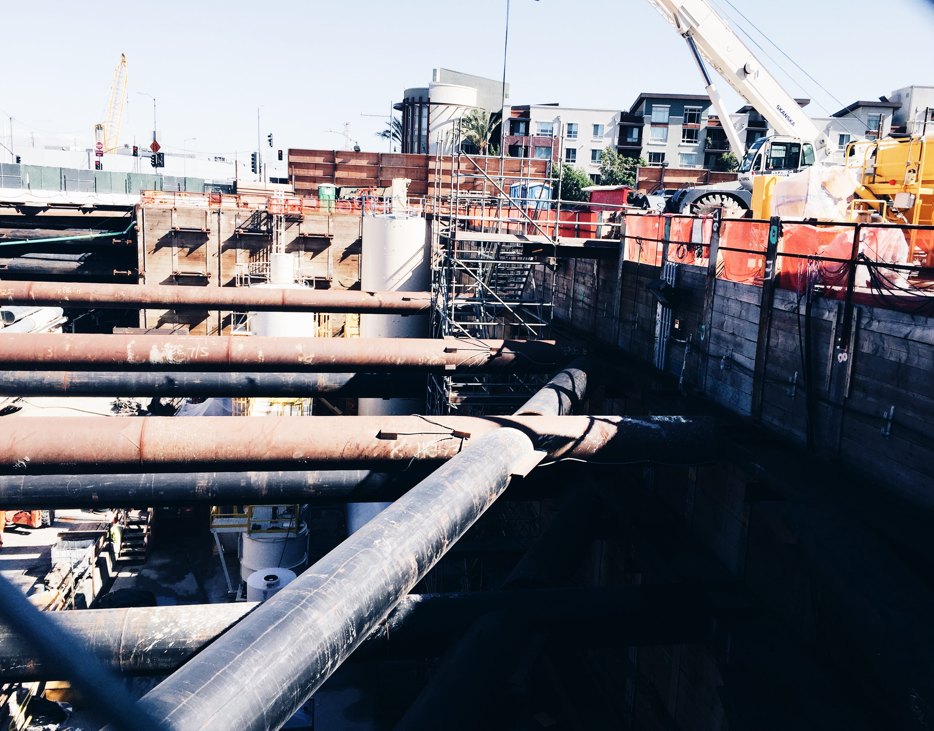 industry, pipeline, industrial equipment, city, sky, los angeles, pollution, fuel and power generation, united states, construction site, 2K, building, HD Wallpaper