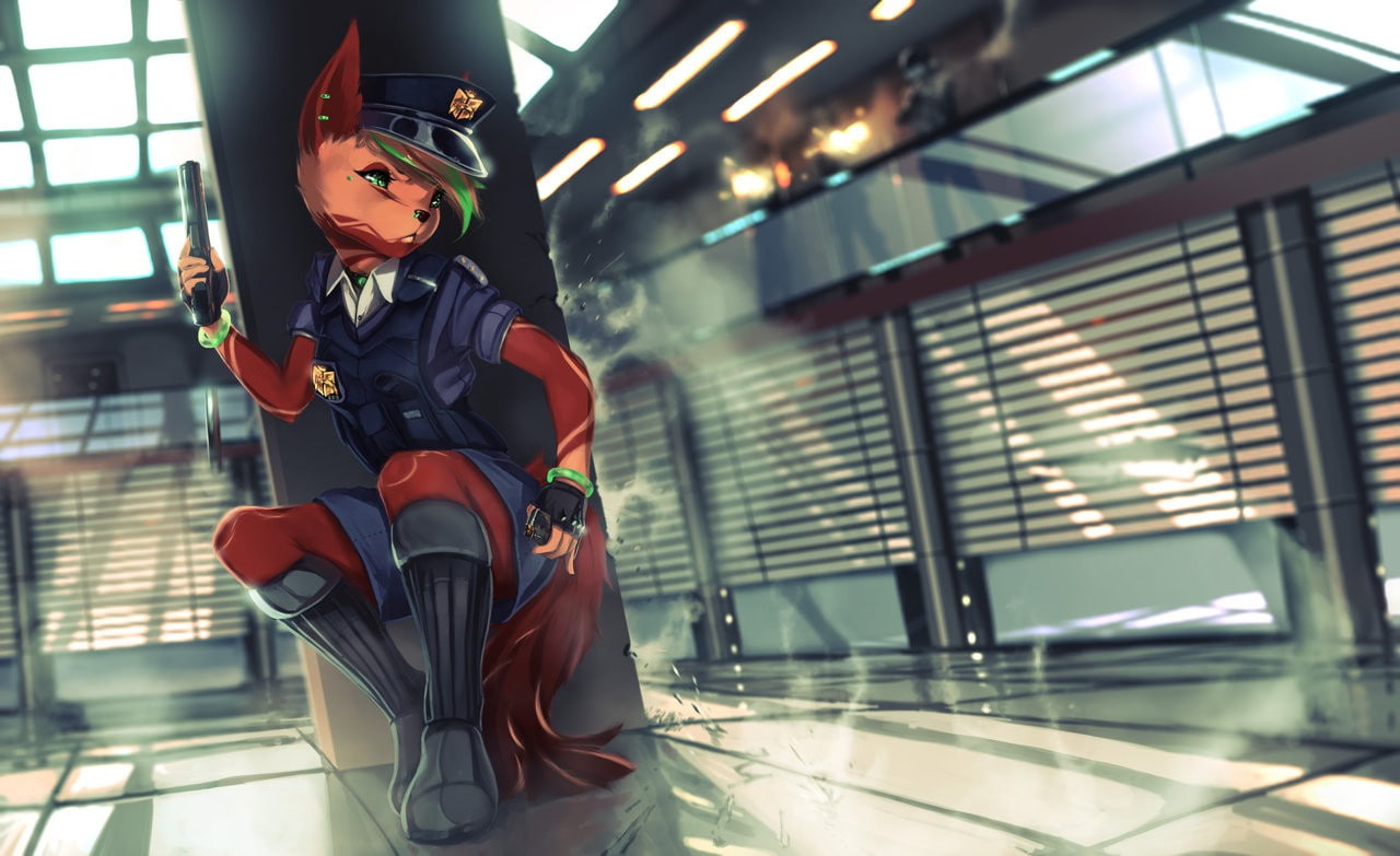 Anthro, furry, hat, gun, 720P, HD Wallpaper