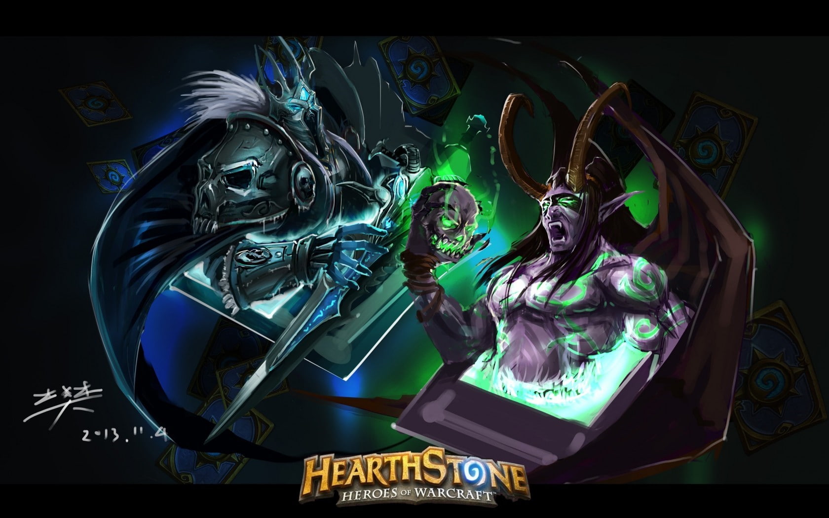 shape, Illidan, design, representation, Art, Warcraft, no people, Hearthstone, city, Lich king, circle, human representation, text, dark, technology, arts culture and entertainment, HD Wallpaper
