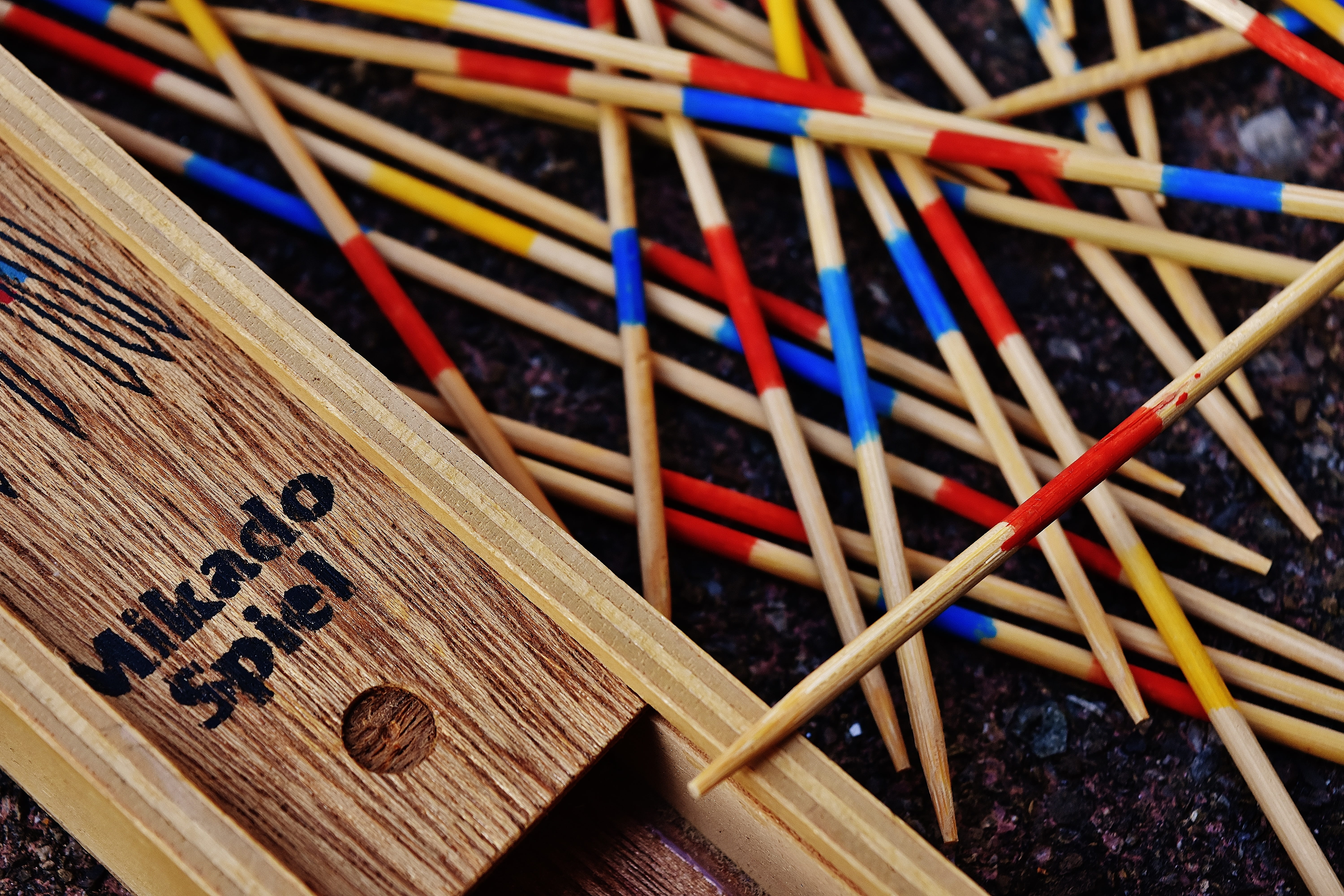 high angle view, writing instrument, puzzle, brown, leisure games, pastime, colorful, focus on foreground, wood, wooden sticks, selective focus, still life, HD Wallpaper